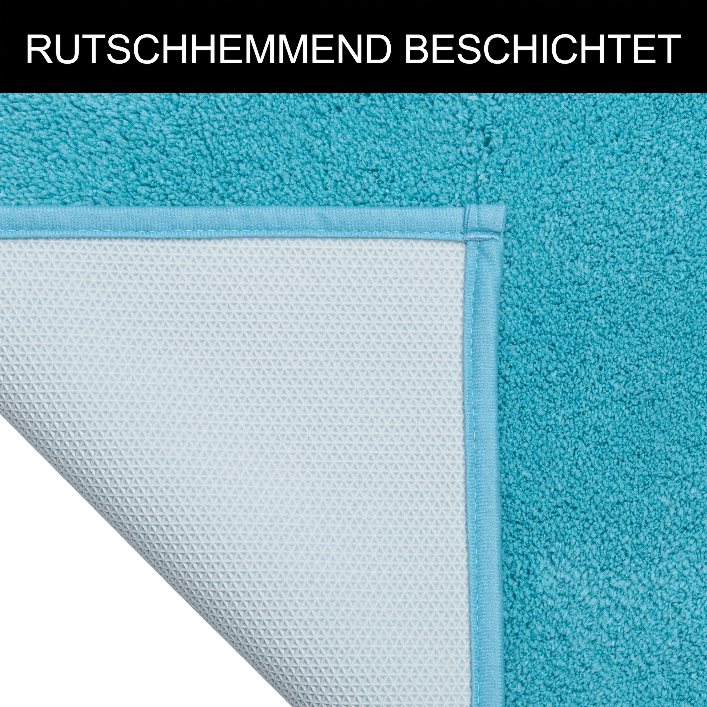 OTTO home Badematte »Cali, Badvorleger, Badezimmer Teppich, Duschvorleger« Höhe 10 mm rutschhemmend beschichtet fußbodenheizungsgeeignet | schnell trocknend weich, Uni Farben, auch als Teppich erhältlich