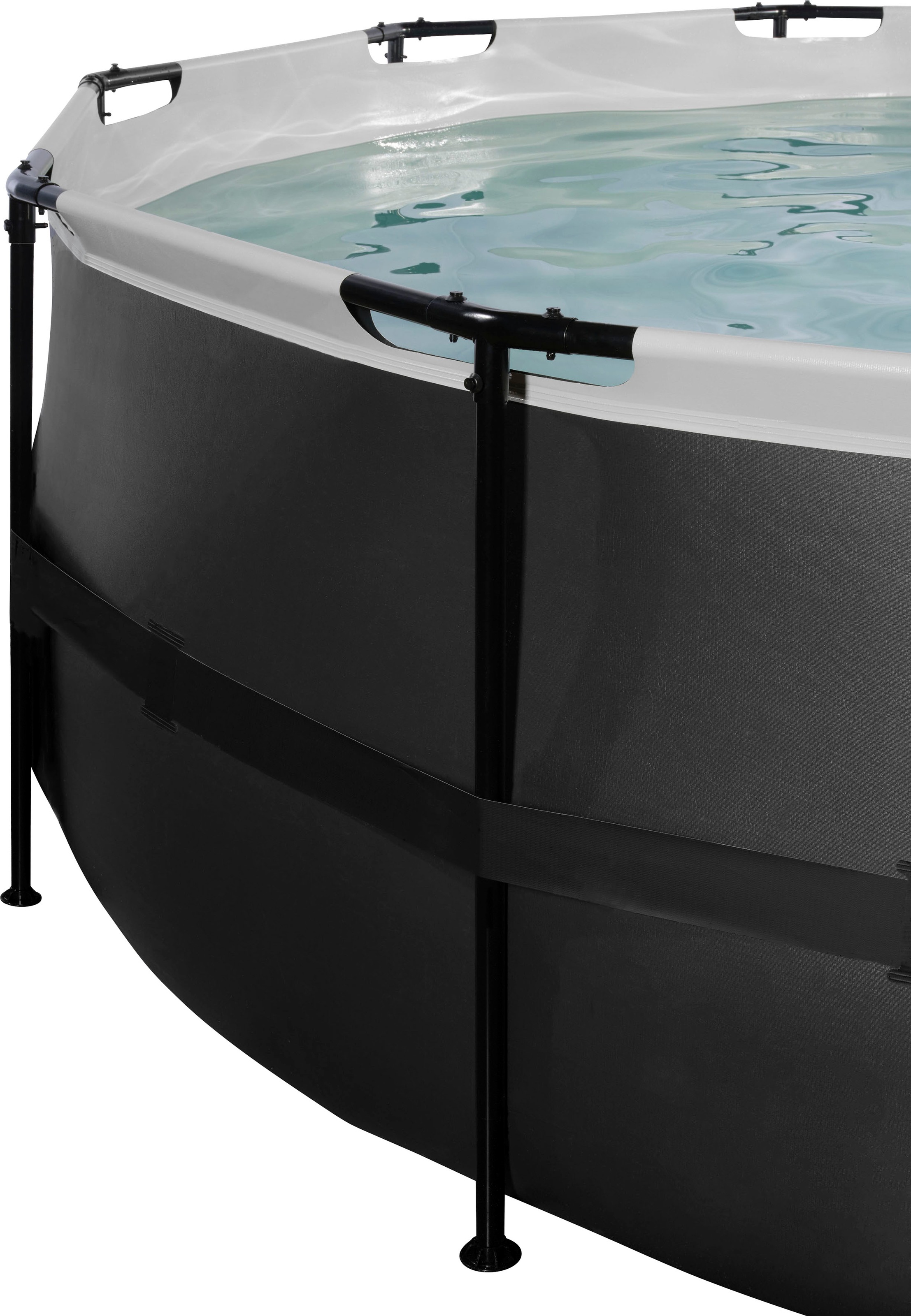 EXIT Framepool »inkl. multifunktionaler Poolabdeckung und Sicherheitsleiter«, (Set, 4 tlg.), ØxH: 450x122 cm, mit Sandfilteranlage