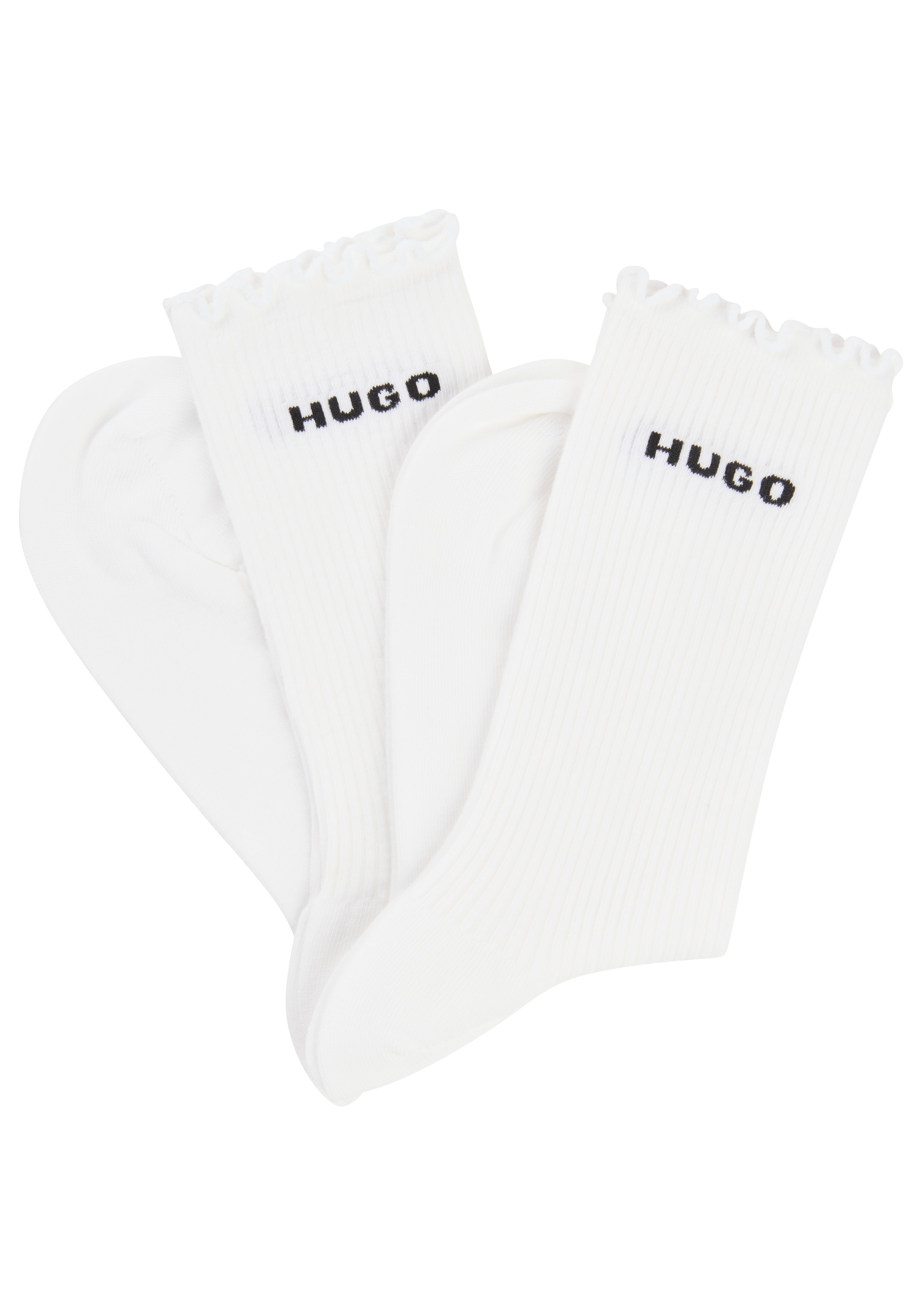 HUGO Underwear Basicsocken "2P RS LETTUCE CC W", (2 Paar), Bund leicht gekr günstig online kaufen