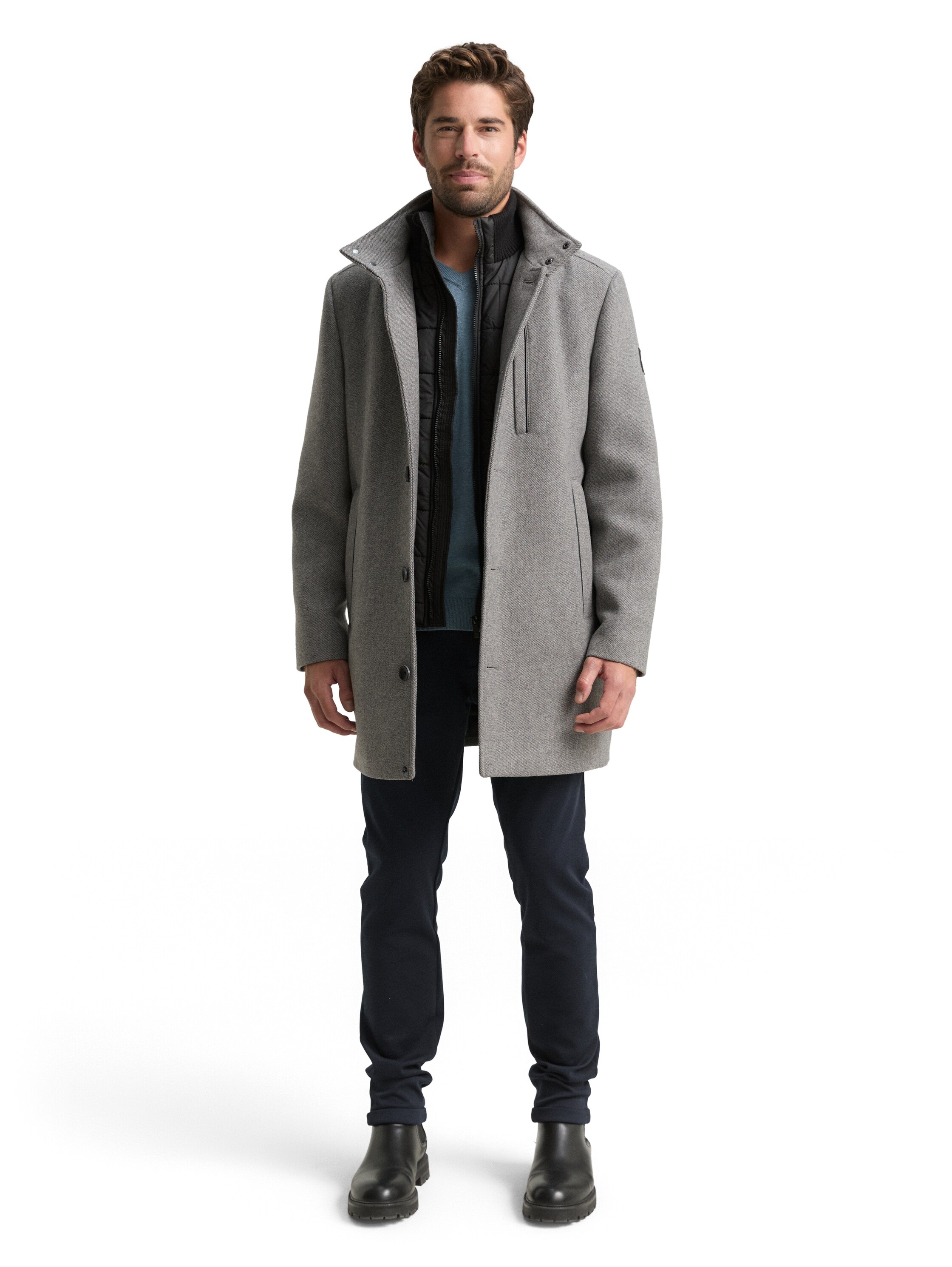 TOM TAILOR Wollmantel, mit abnehmbarer Innenjacke