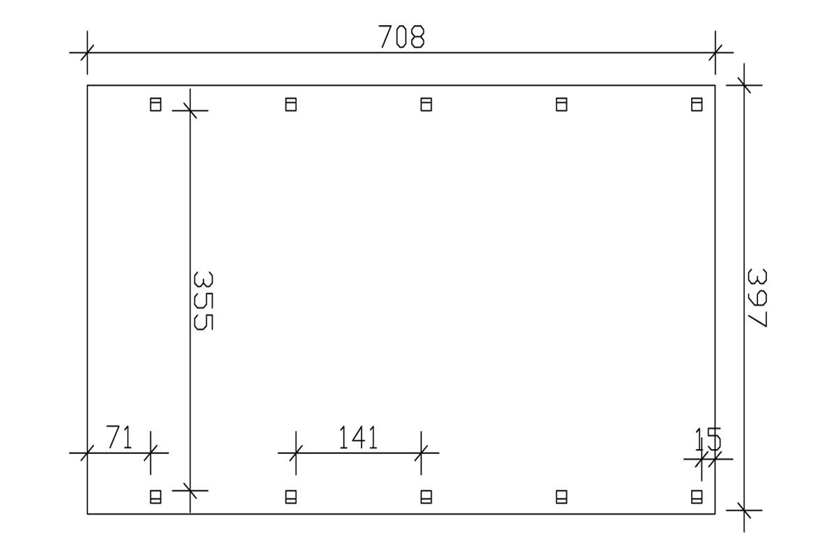 Skanholz Einzelcarport »Caravan-Friesland«, 355 cm, dunkelgrau