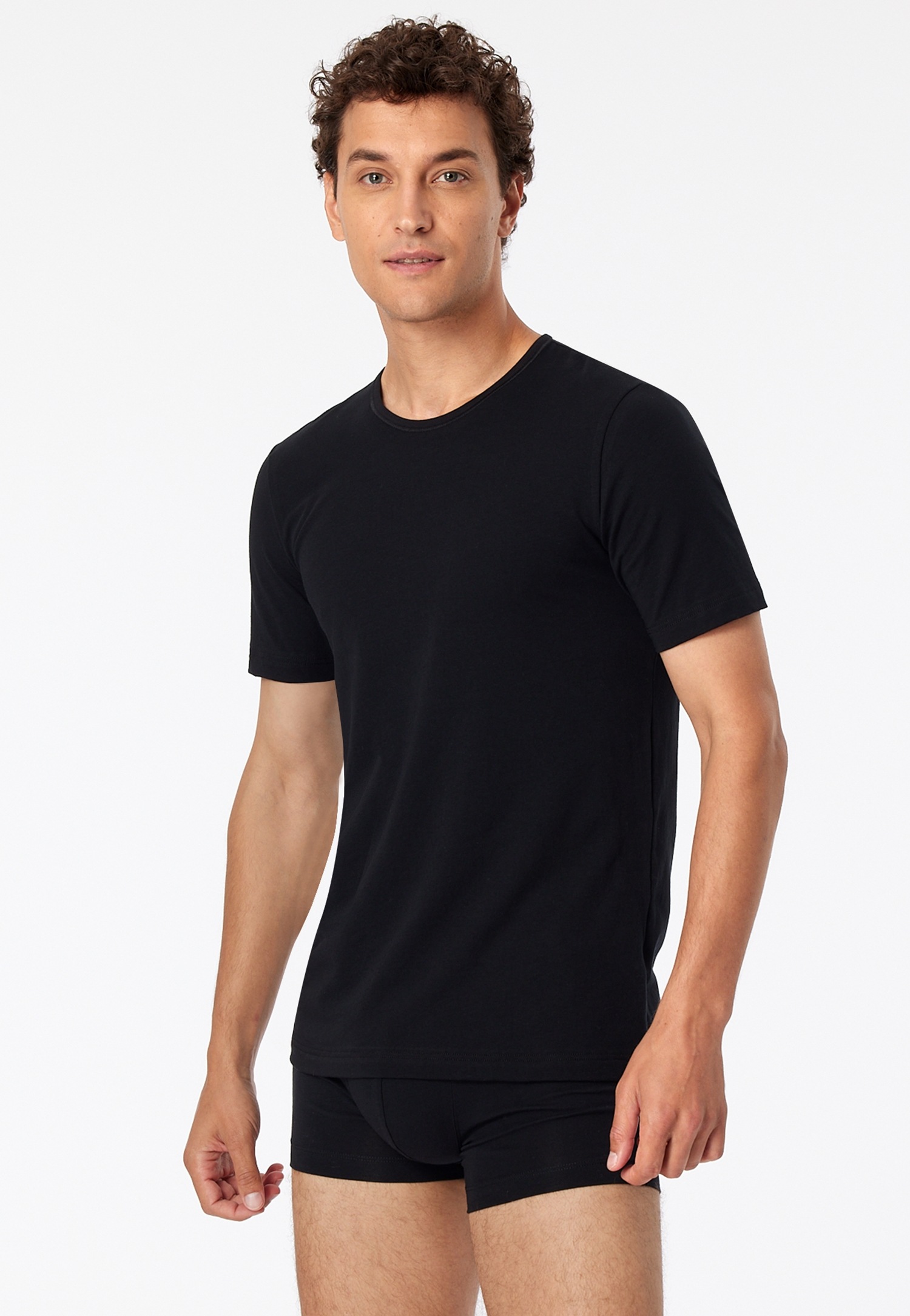 Thumbnail - Schiesser T-Shirt ""95/5"", (2er-Pack), mit rundem Halsausschnitt