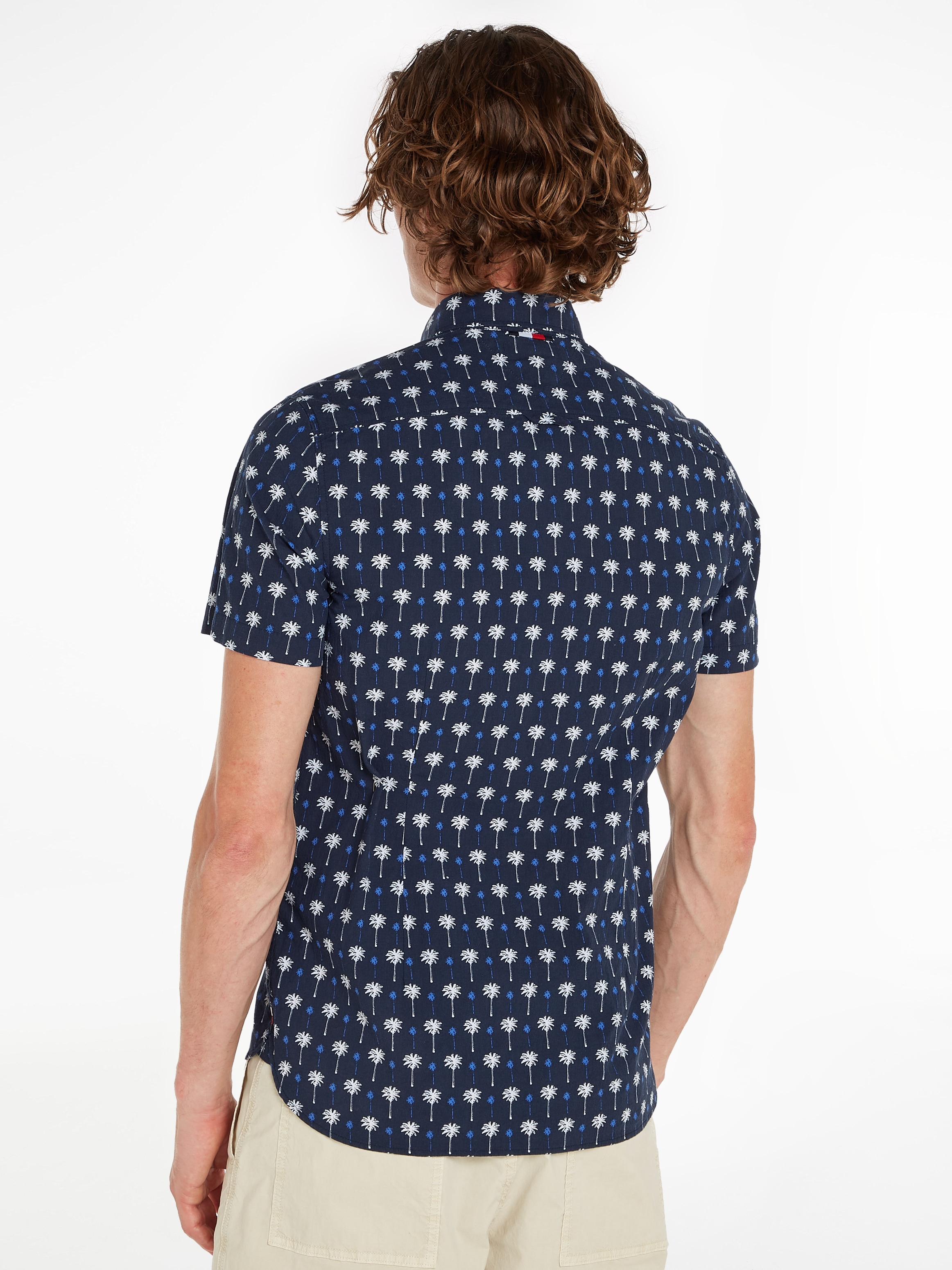 Tommy Hilfiger Kurzarmhemd »MINI PALM PRINT SF SHIRT«, mit zweifarbigen Print