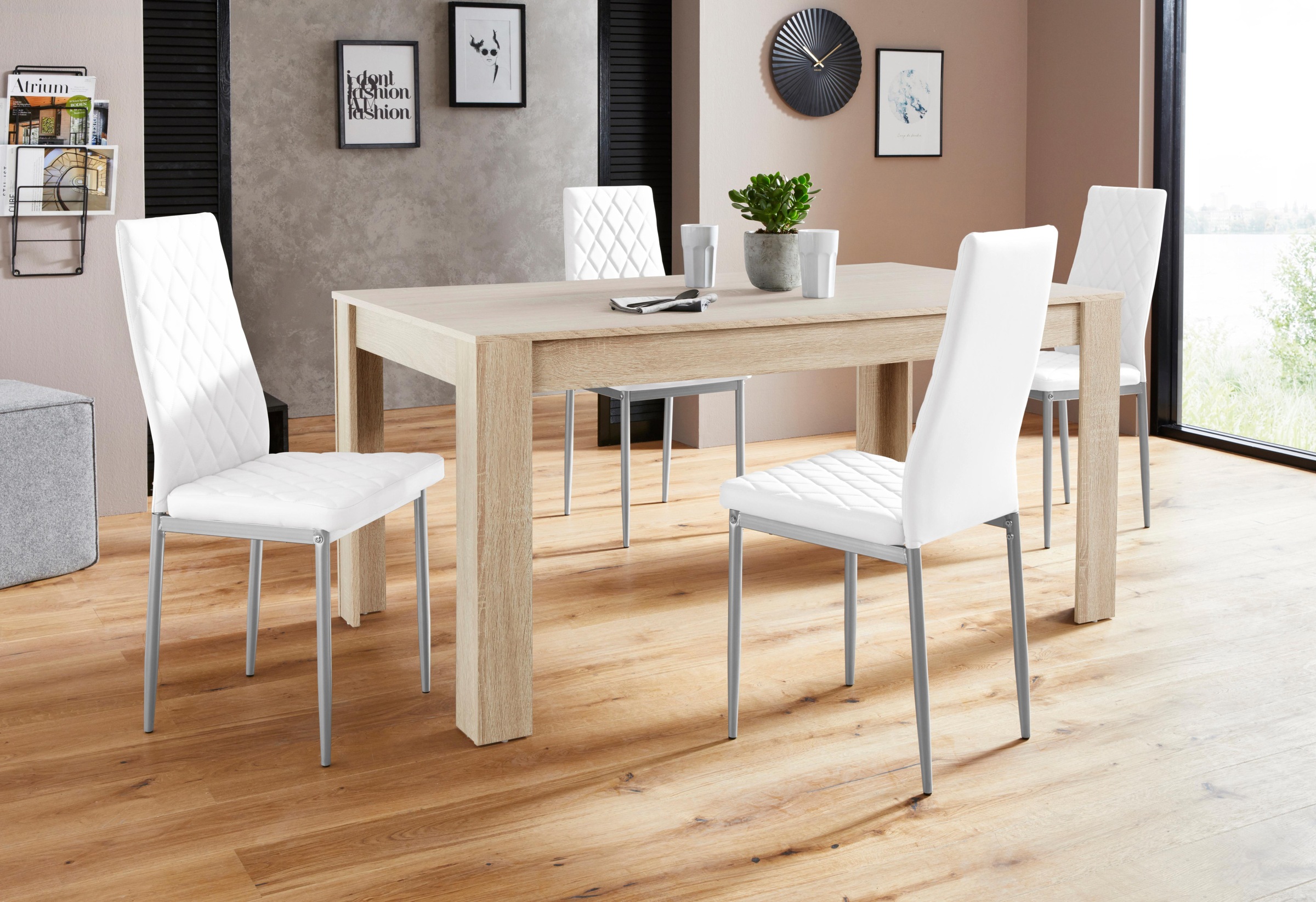 INOSIGN Essgruppe "Lynn160/Brooke" Set, 5 Stk. tlg. Tisch mit 4 Stühlen günstig online kaufen