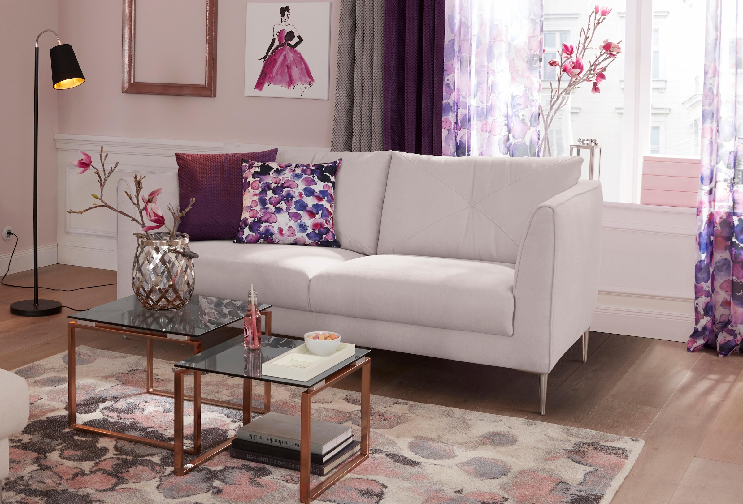 TRENDMANUFAKTUR 2-Sitzer "Lille, modern, zeitlos und bequem, Komfortsitzhöh günstig online kaufen