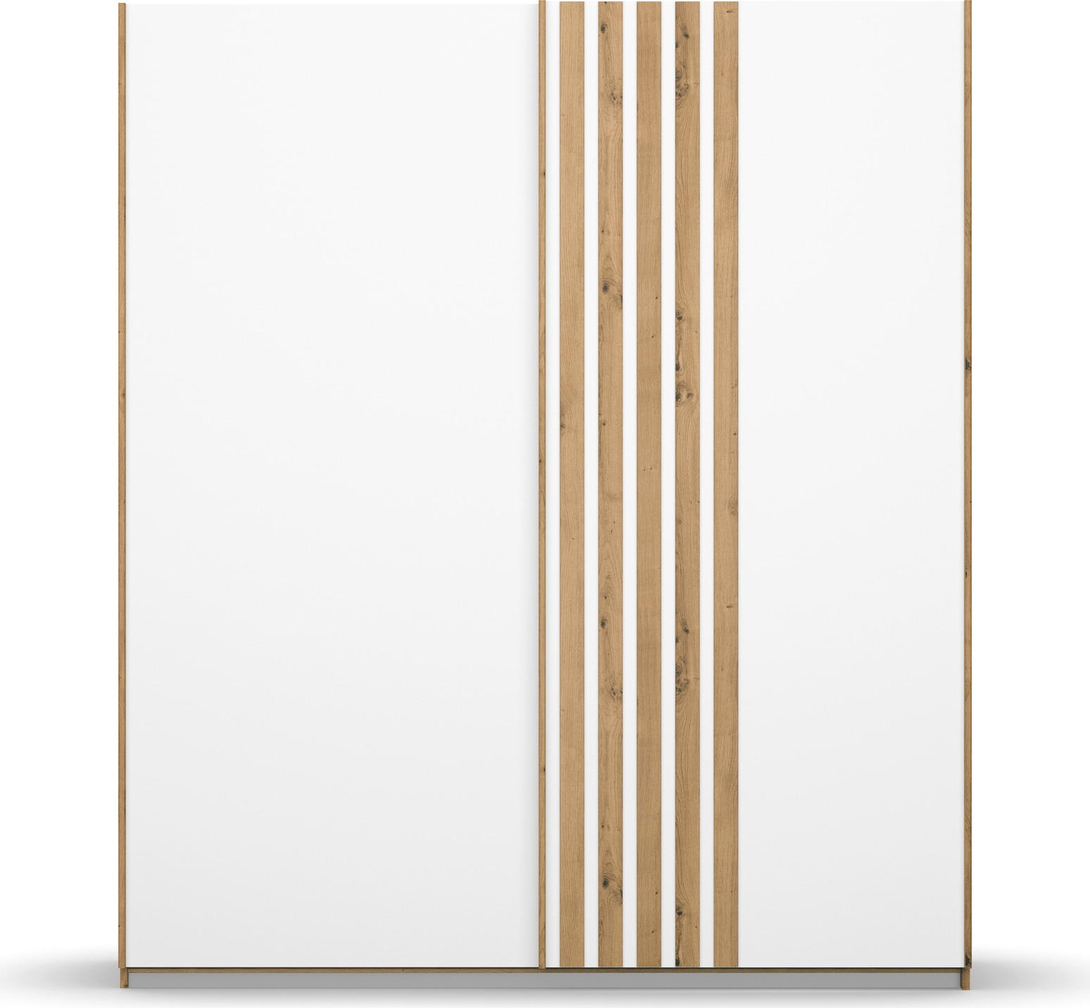 rauch Schwebetürenschrank »Kleiderschrank Schrank Garderobe MOSBACH«, moderne Lamellen-Auflage in 3D Akustikpaneel Optik MADE IN GERMANY