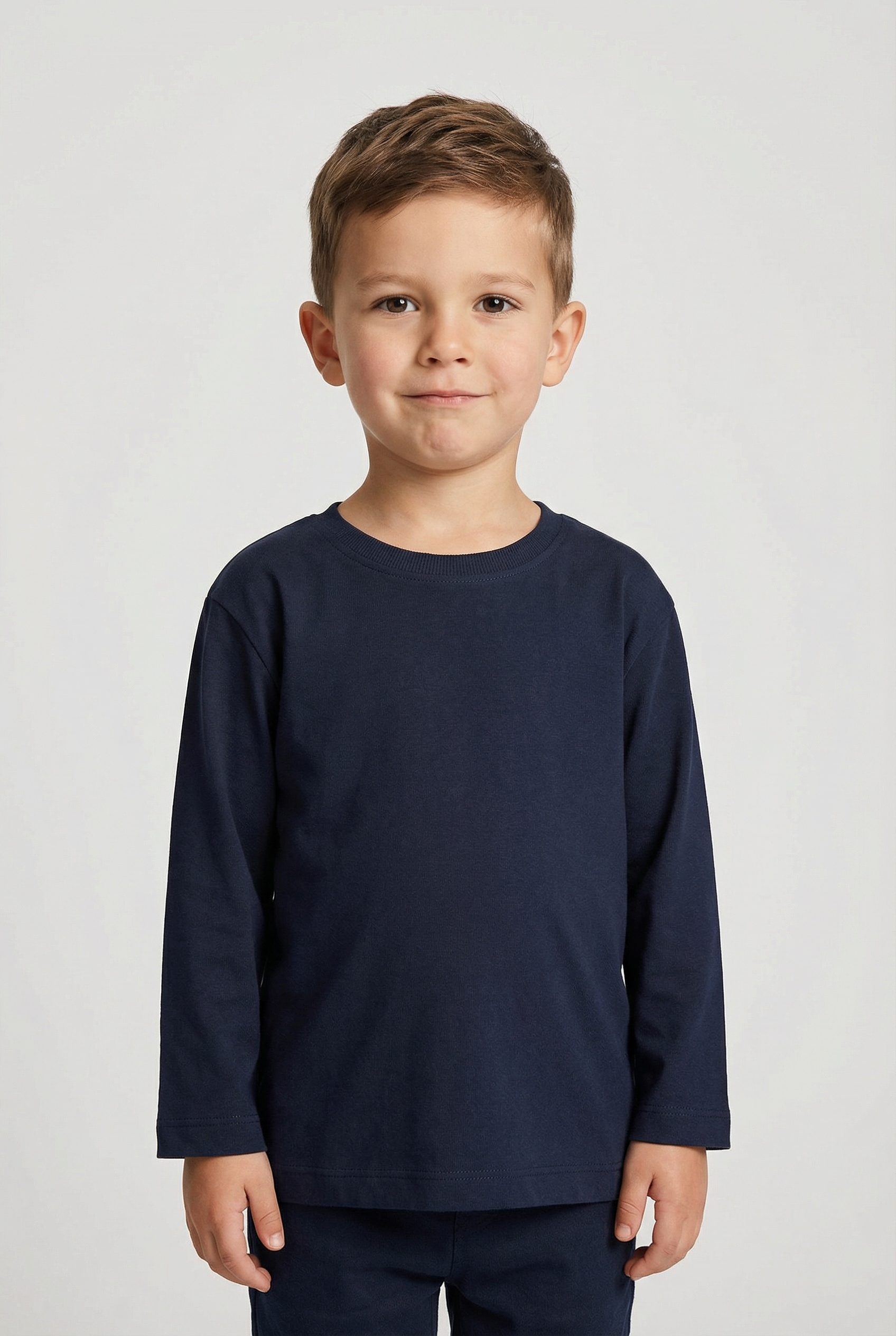 Langarmshirt NAME IT "NMMVOBBO LS NREG TOP NOOS", Jungen, Gr. 92, blau (schwarz sapphire), Jersey, Obermaterial: 100% Baumwolle, unifarben, normal normal, Rundhals, abgesteppte Kante, Shirts Langarmshirt, in Basic-Form 6