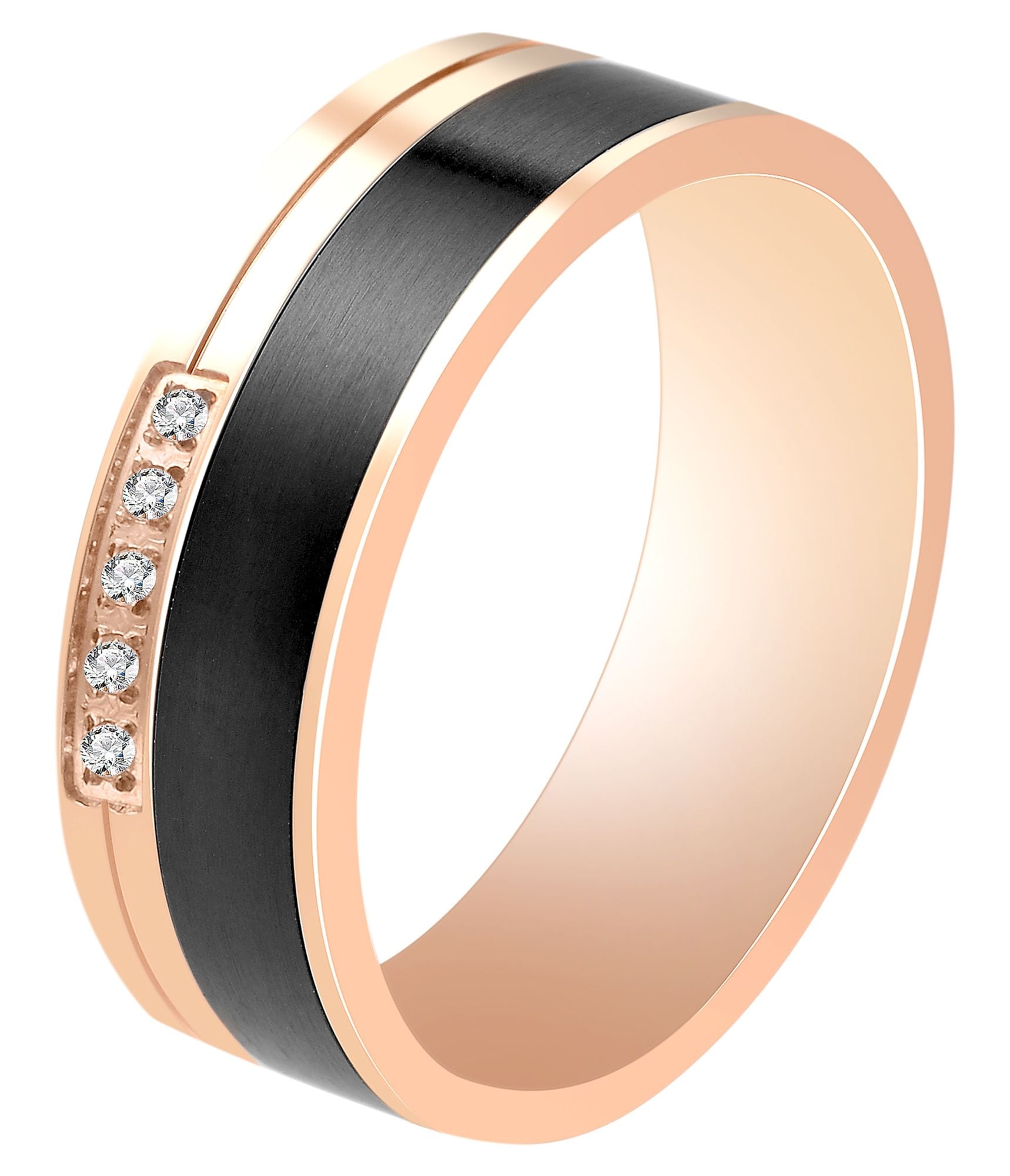 Fingerring ADELIA´S "Damen Ring aus Edelstahl mit Strass Steinchen" Gr. 60, gold, Fingerringe, Damen, 60, Edelstahl, Fingerring 8