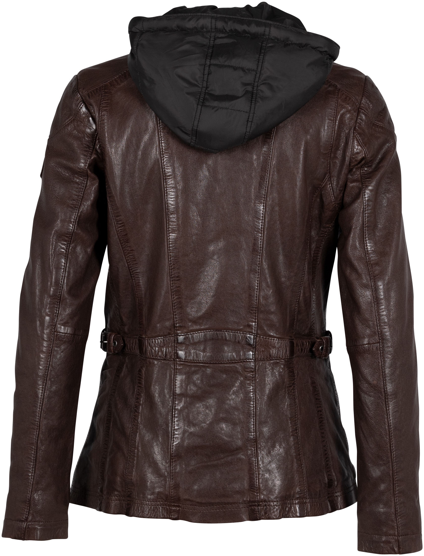 Mauritius Lederjacke »GWAllmut«, mit Kapuze, mit 2-Wege-Reißverschuss, Kapuze, Zipper-Details, Wattierung