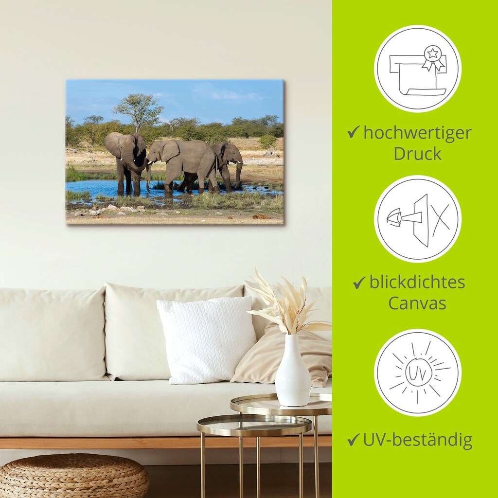 Artland Wandbild »Afrikanischer Elefant EtoshaNationalpark«, Elefanten Bilder, (1 St.)