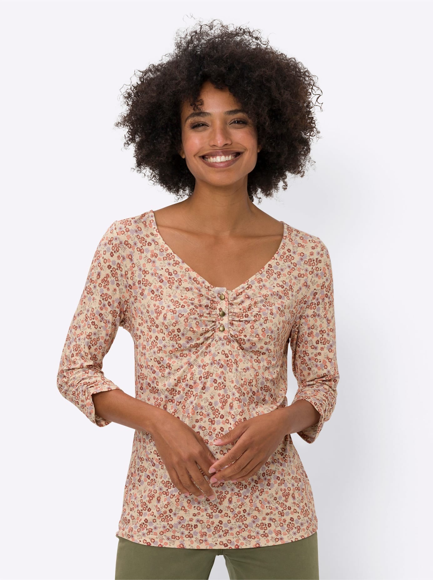 heine 3/4-Arm-Shirt »Druck-Shirt«, (1 tlg.)