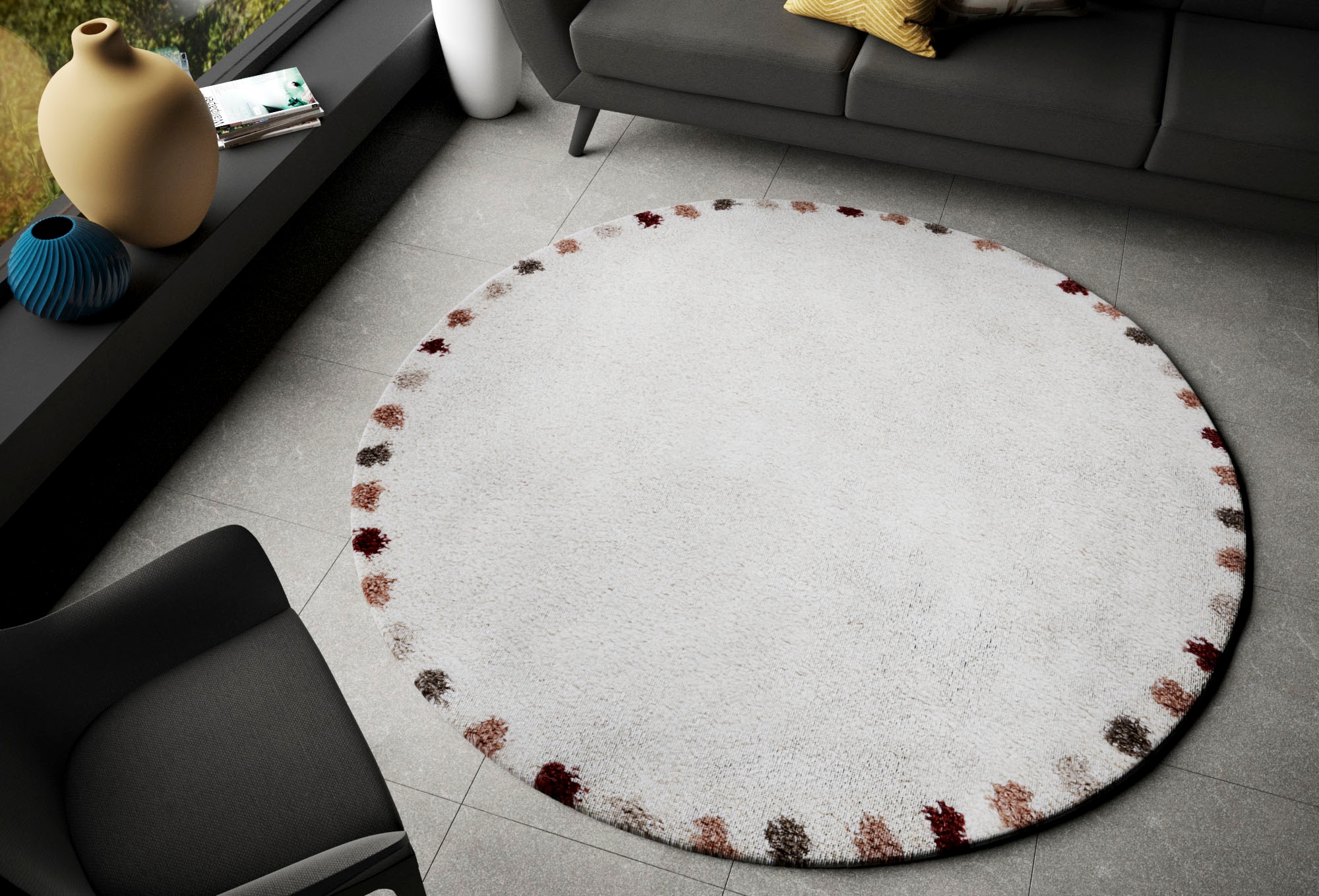 HANSE Home Hochflor-Teppich »Holy«, rund, 33 mm Höhe, Scandi Look, weicher Flor, Robust, Pflegeleicht, ringsum gekettelt