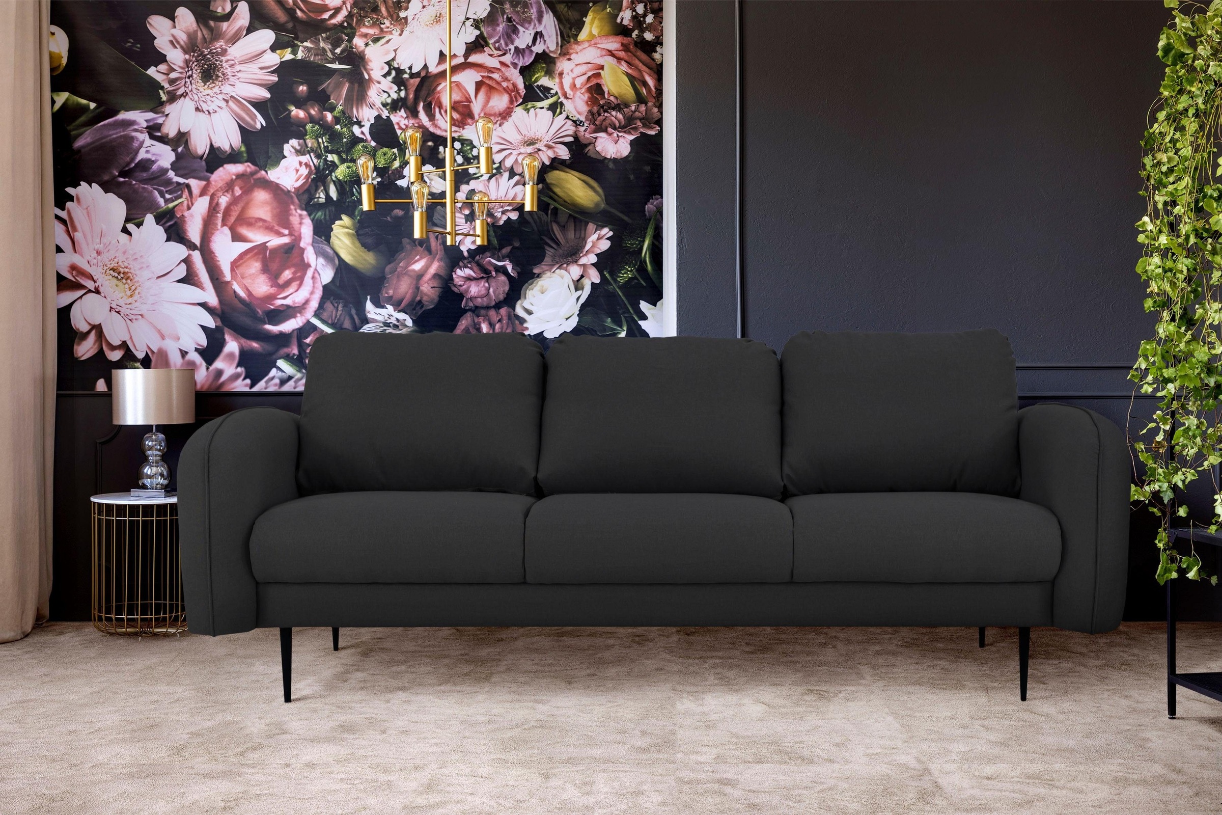 Home affaire 3-Sitzer "Skidi" mit losen Rückenkissen und Keder oben auf der günstig online kaufen