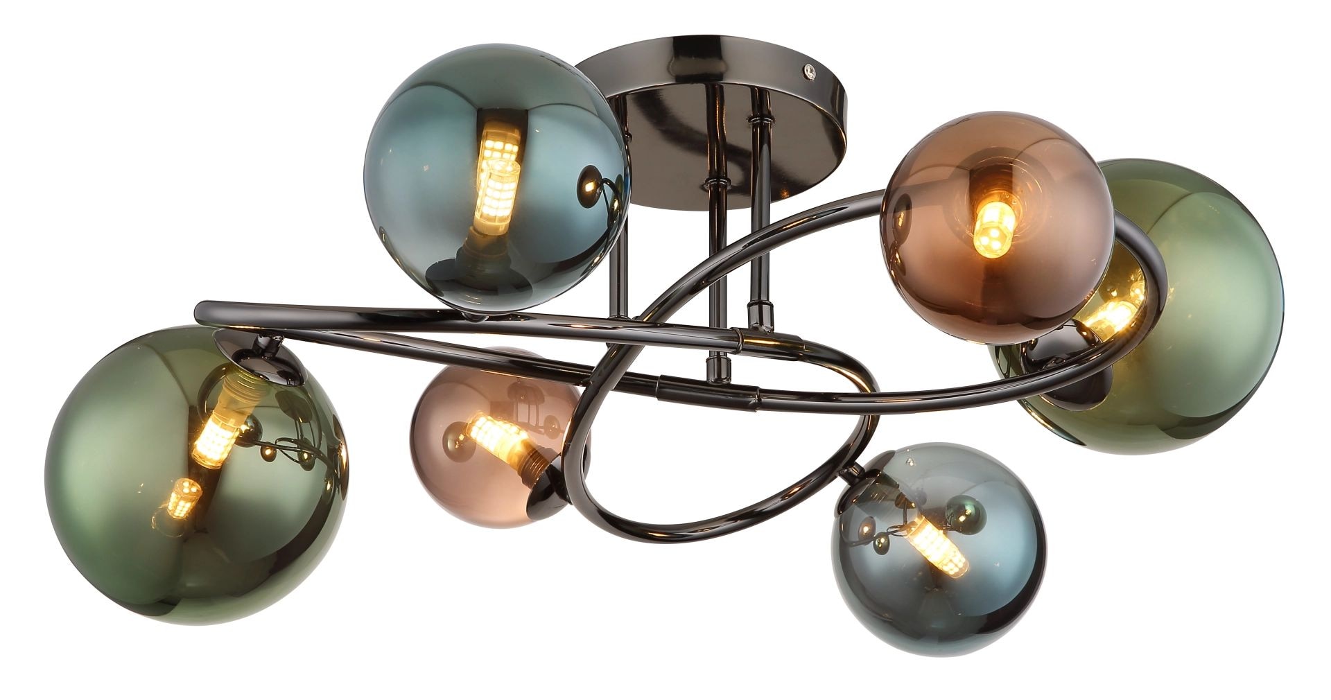 GLOBO LIGHTING Deckenleuchte »RIHA«, Leuchtmittel G9 | LED wechselbar, Glasfarben: bronze, grün, petrol