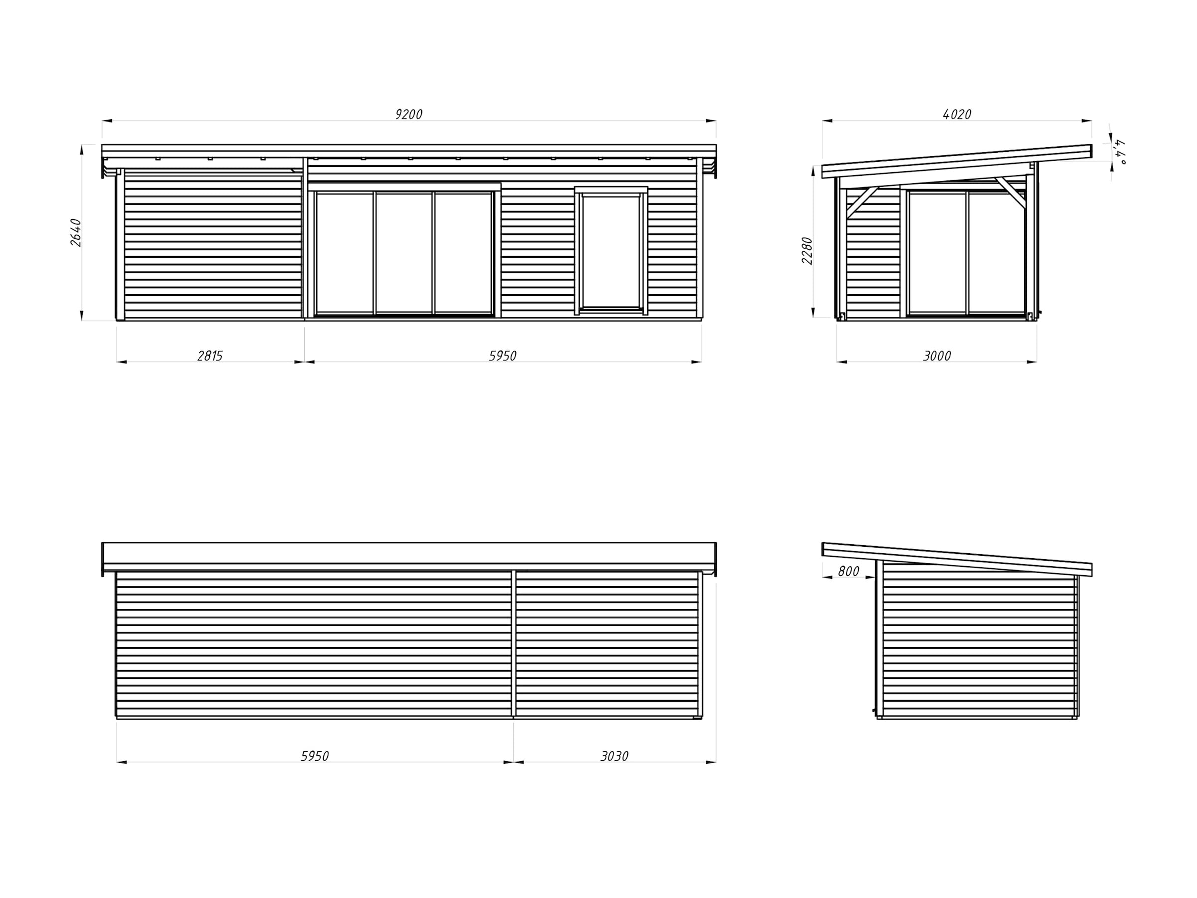 Palmako Gartenhaus »Andrea 17,1+7,9 m², Slide«