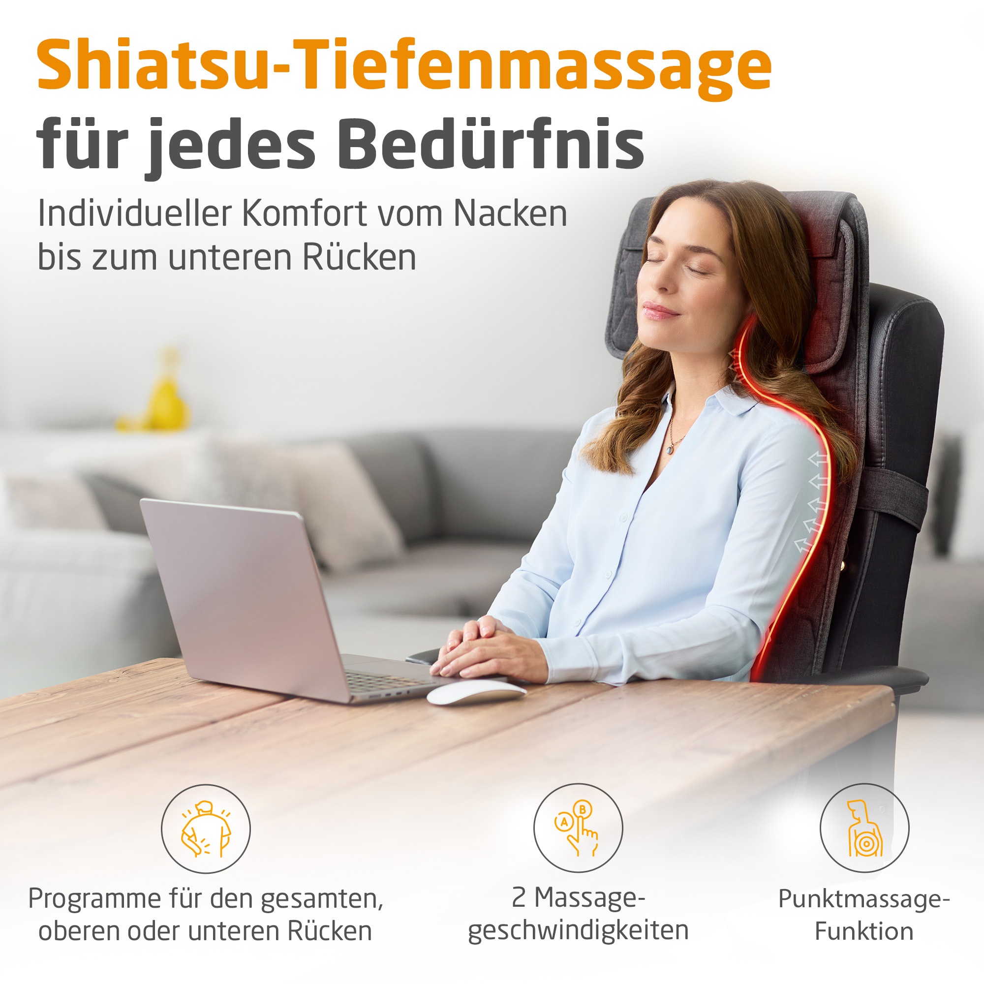 Thumbnail - Medisana Massagesitzauflage "MC 700" Shiatsu-Massageauflage, 2 Stufen, Wärmefunktion, Punktmassage, leise