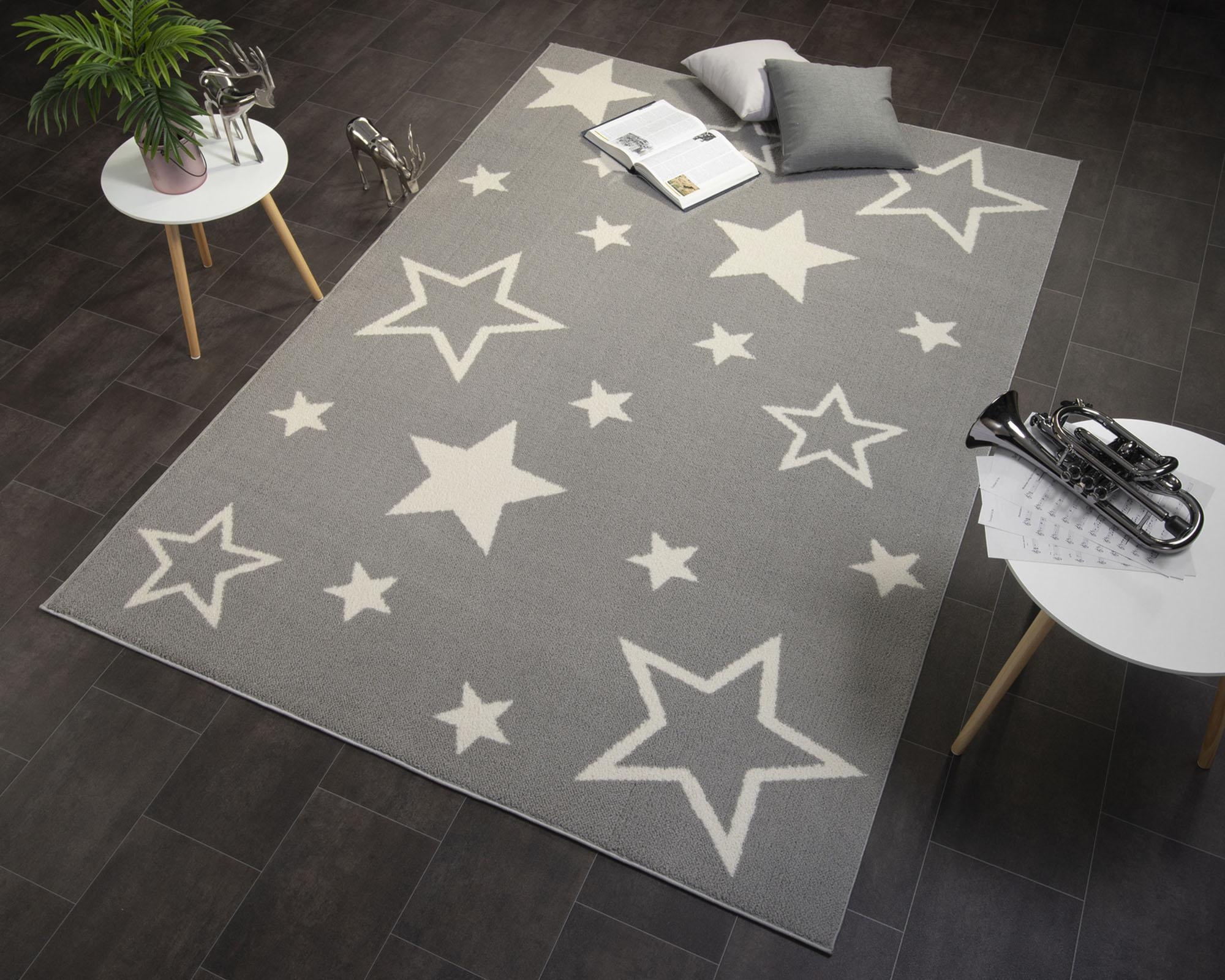 OCI DIE TEPPICHMARKE Teppich "Kiddy Star" rechteckig 11 mm Höhe Sterne, Kur günstig online kaufen