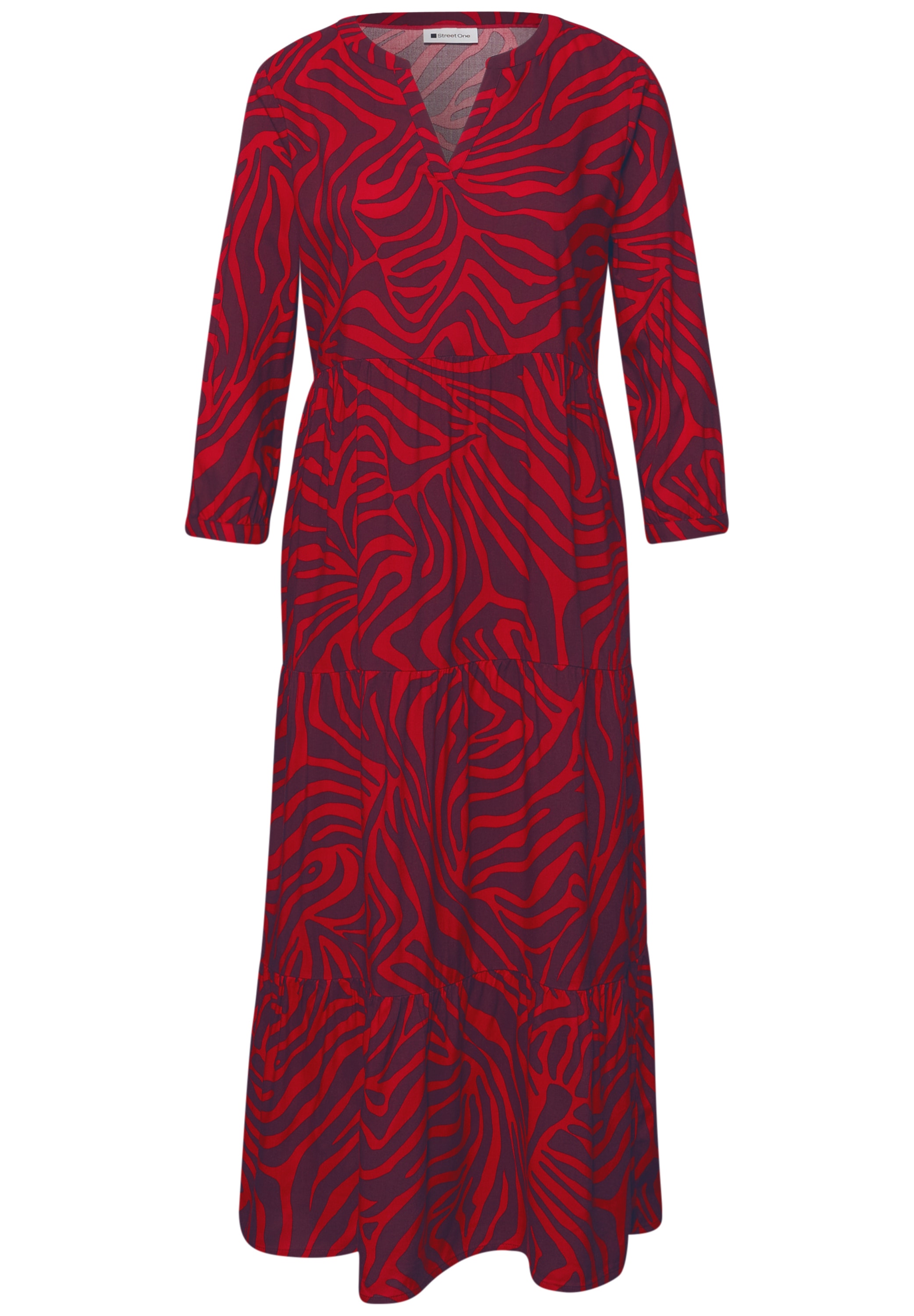 STREET ONE Midikleid Ohne Taschen mit Volant