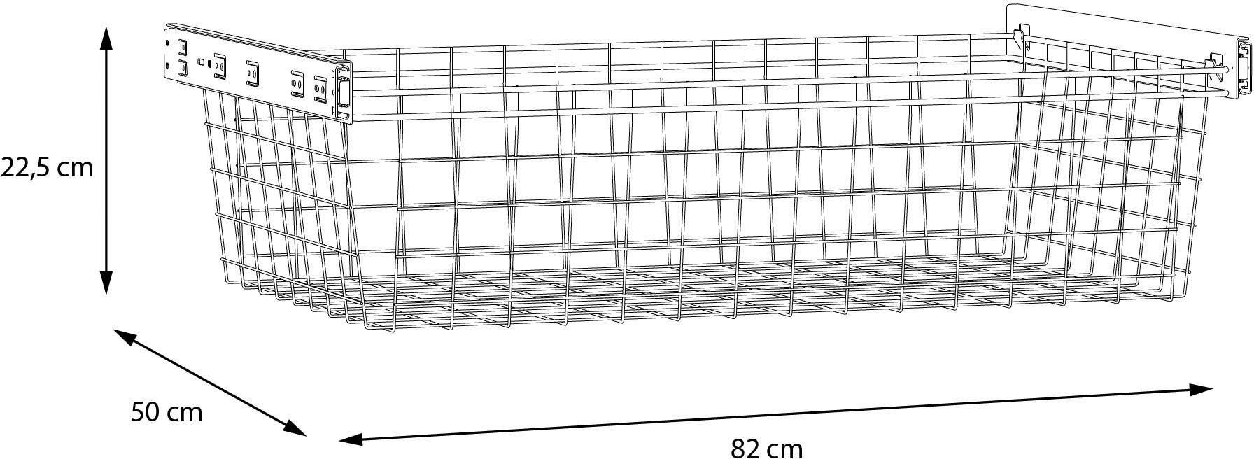 FORTE Innenschublade, Wäschekorb, platzsparend, einfache Montage, Metall