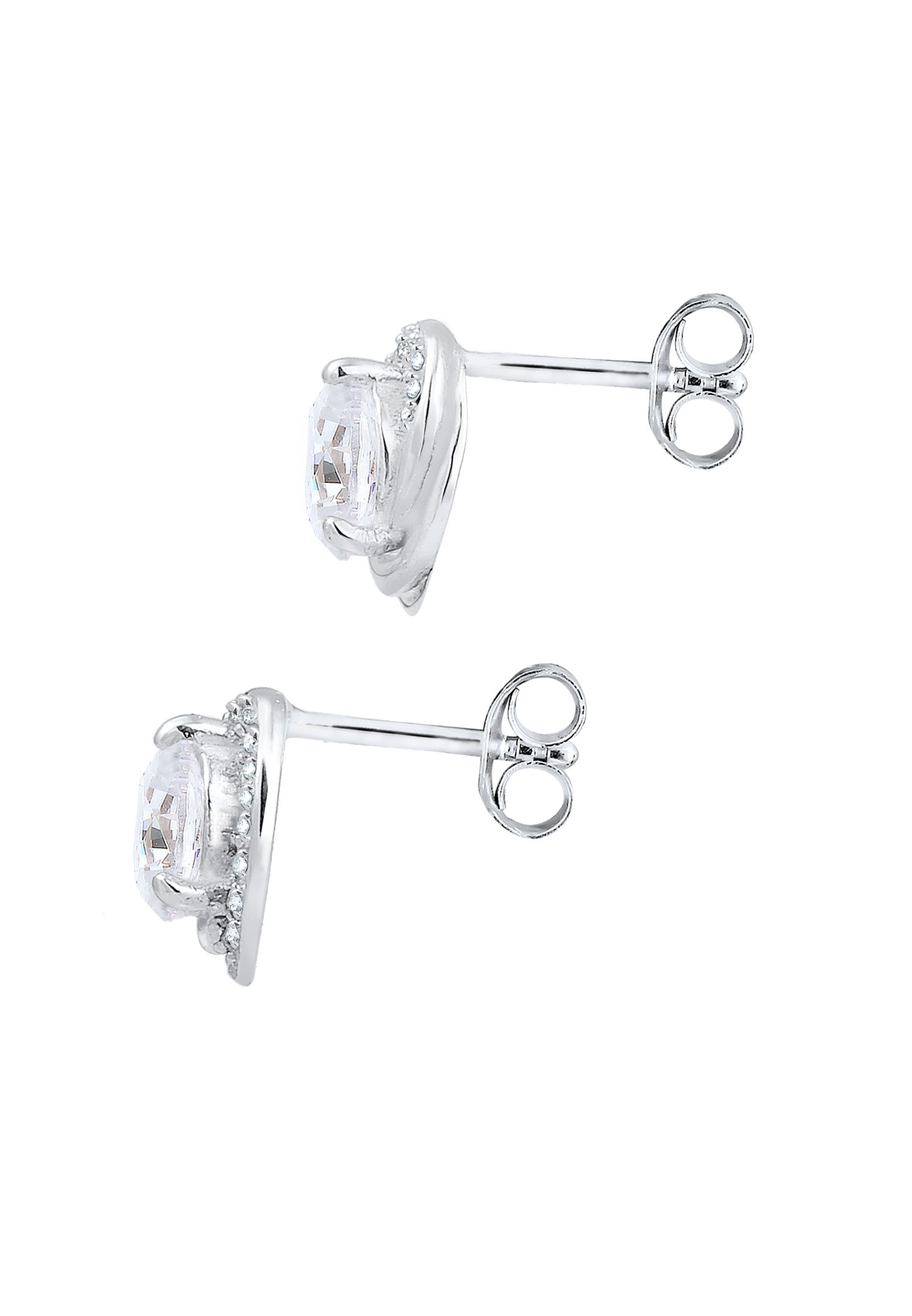 Elli Paar Ohrstecker »Ohrstecker Glas Kristalle Weiß 925 Sterling Silber«