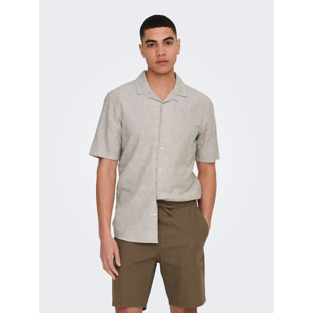 ONLY & SONS Kurzarmhemd »ONSCAIDEN SS SOLID RESORT LINEN NOOS«