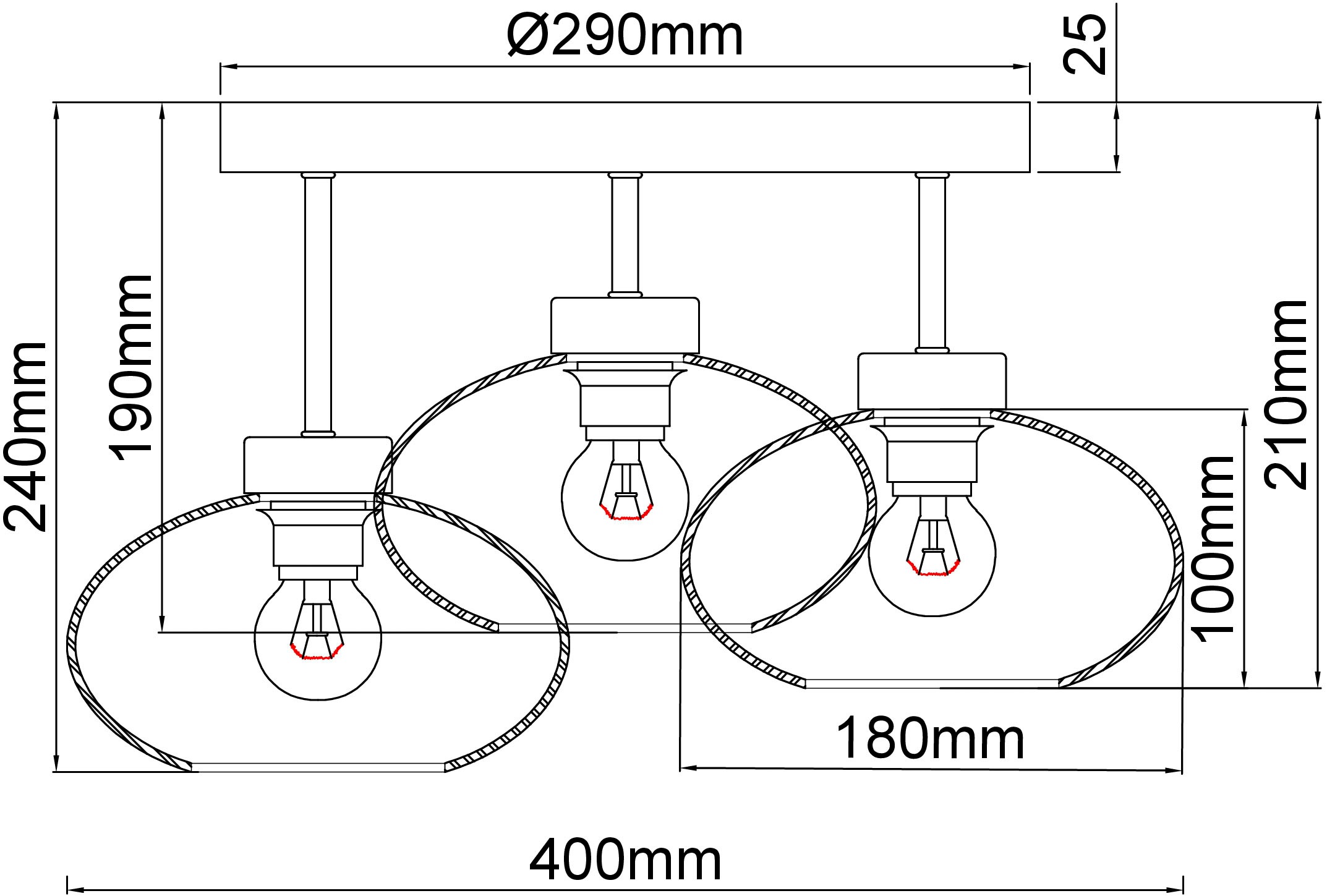 GLOBO LIGHTING Deckenleuchte »SHAUN« E27 1 Stk. Deckenleuchte Schwarz, Rauchglas, E27