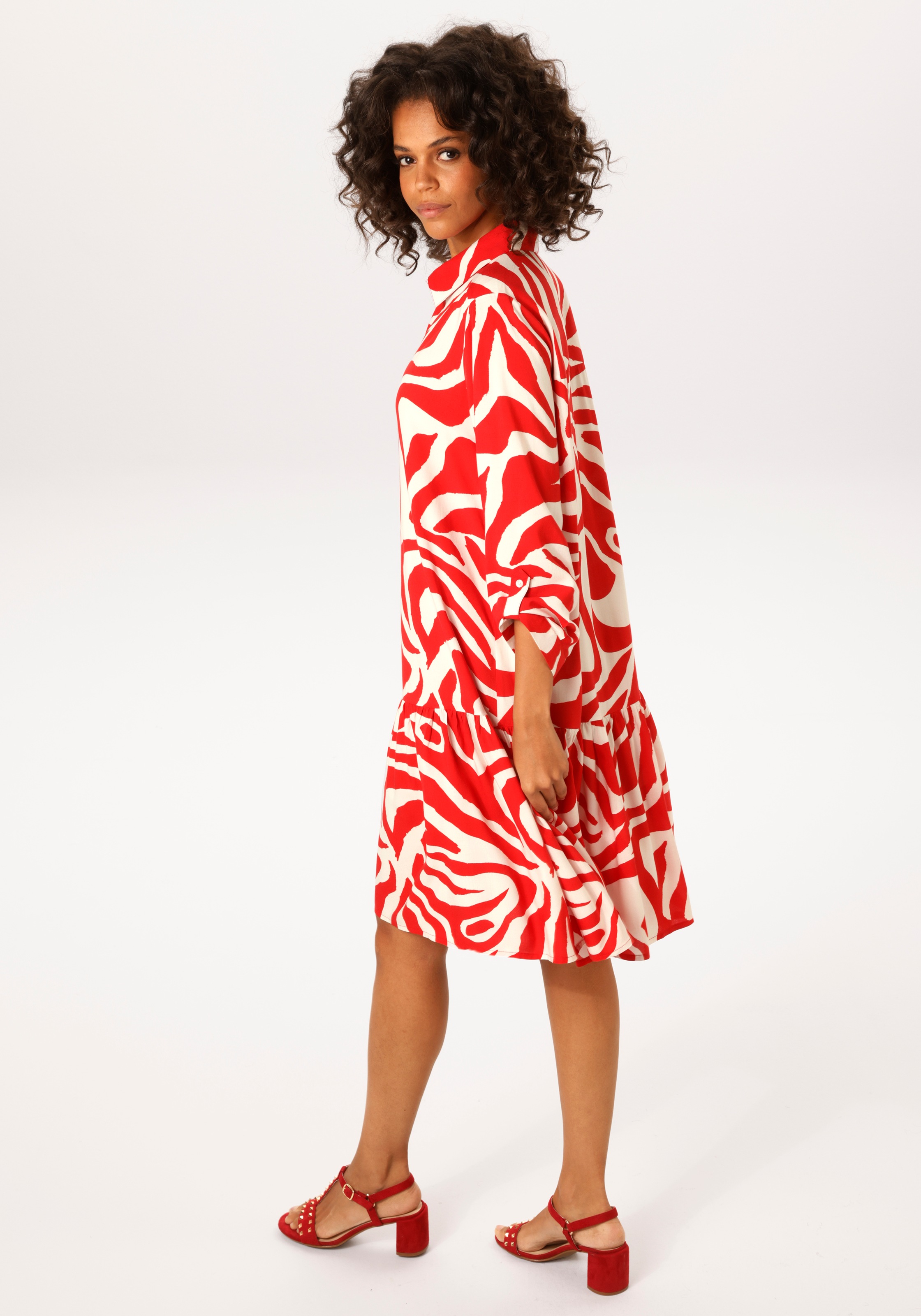 Aniston CASUAL Blusenkleid mit extravagantem, grafischen Druck - NEUE KOLLE günstig online kaufen