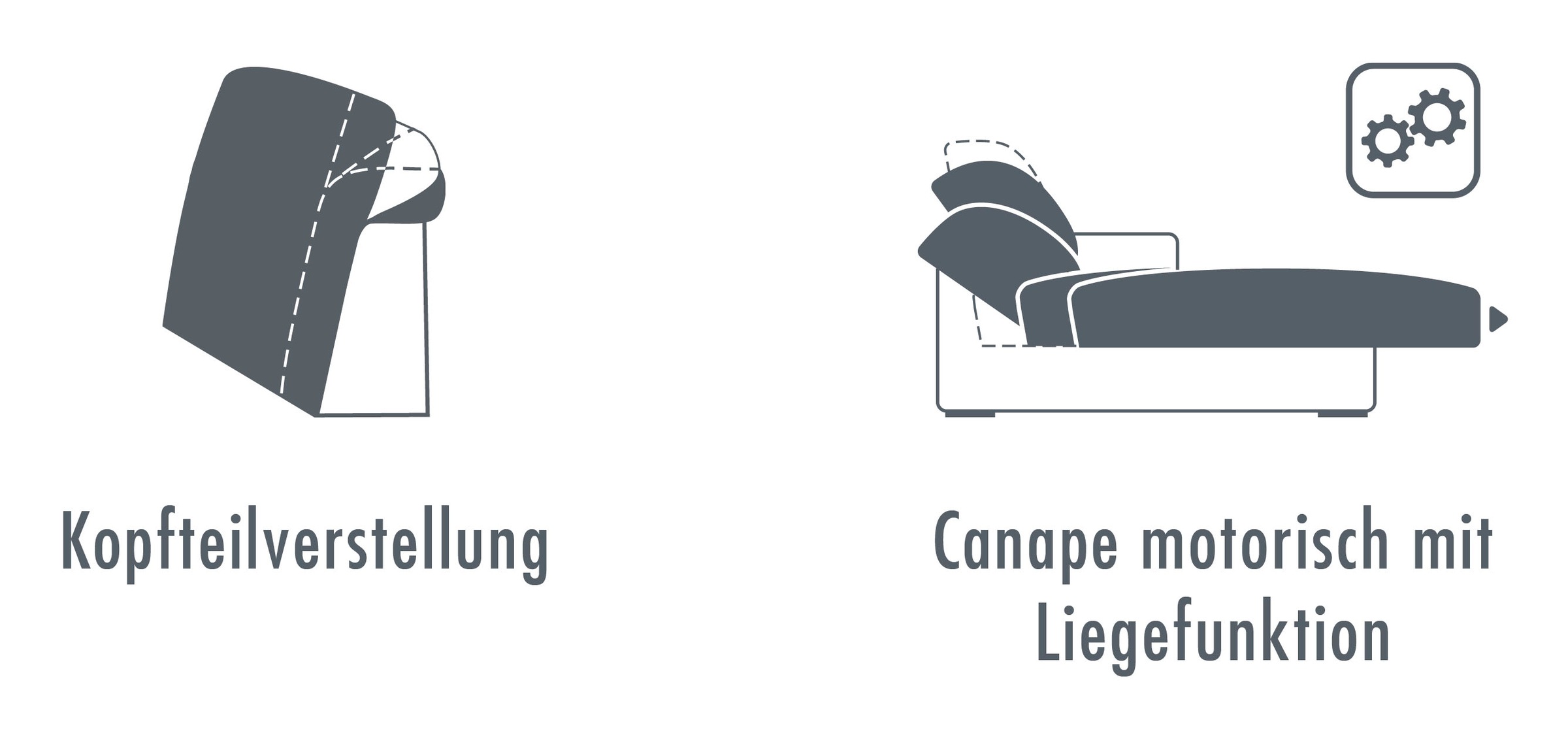 Die PlanBar Ecksofa »MP-IN22025 L-Form«, mit Kopfteilverstellung, wahlweise mit motorischem Canape