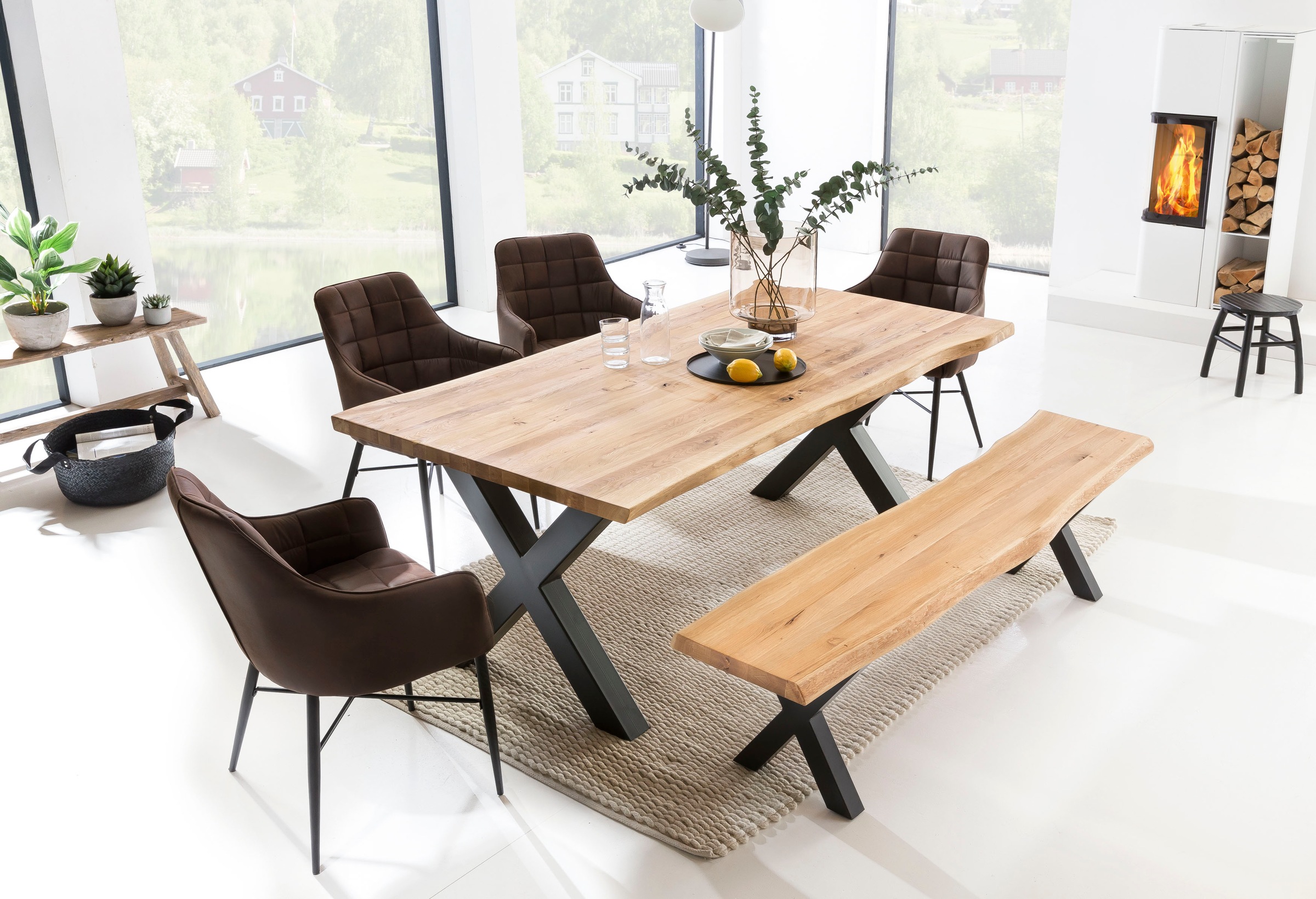 Home affaire Esstisch »Tristan«, mit Baumkante