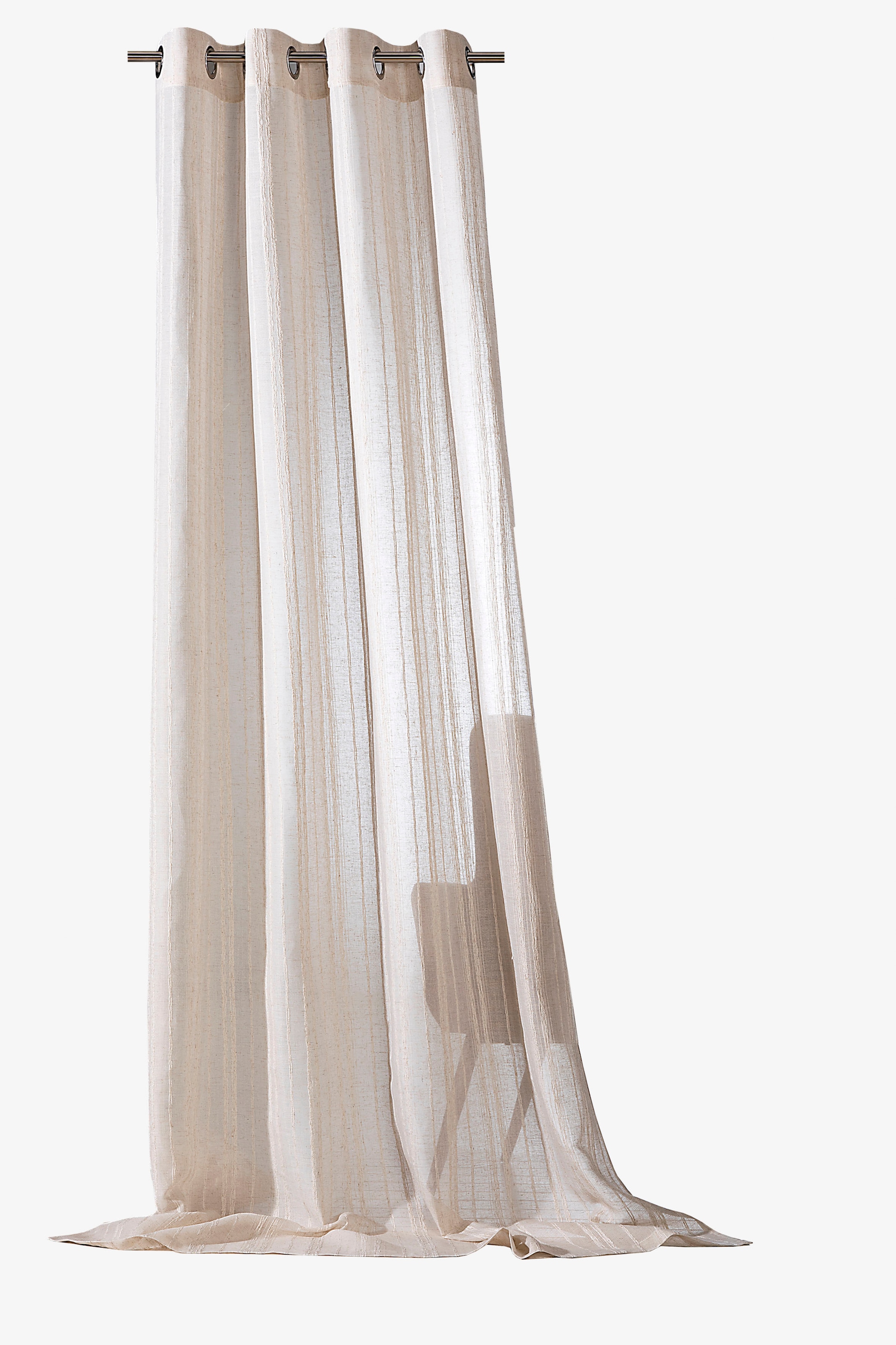 Weckbrodt Vorhang »Natural Linen«, (1 St.), Gardine, Ösenschal, Längsstreifen, halbtransparent