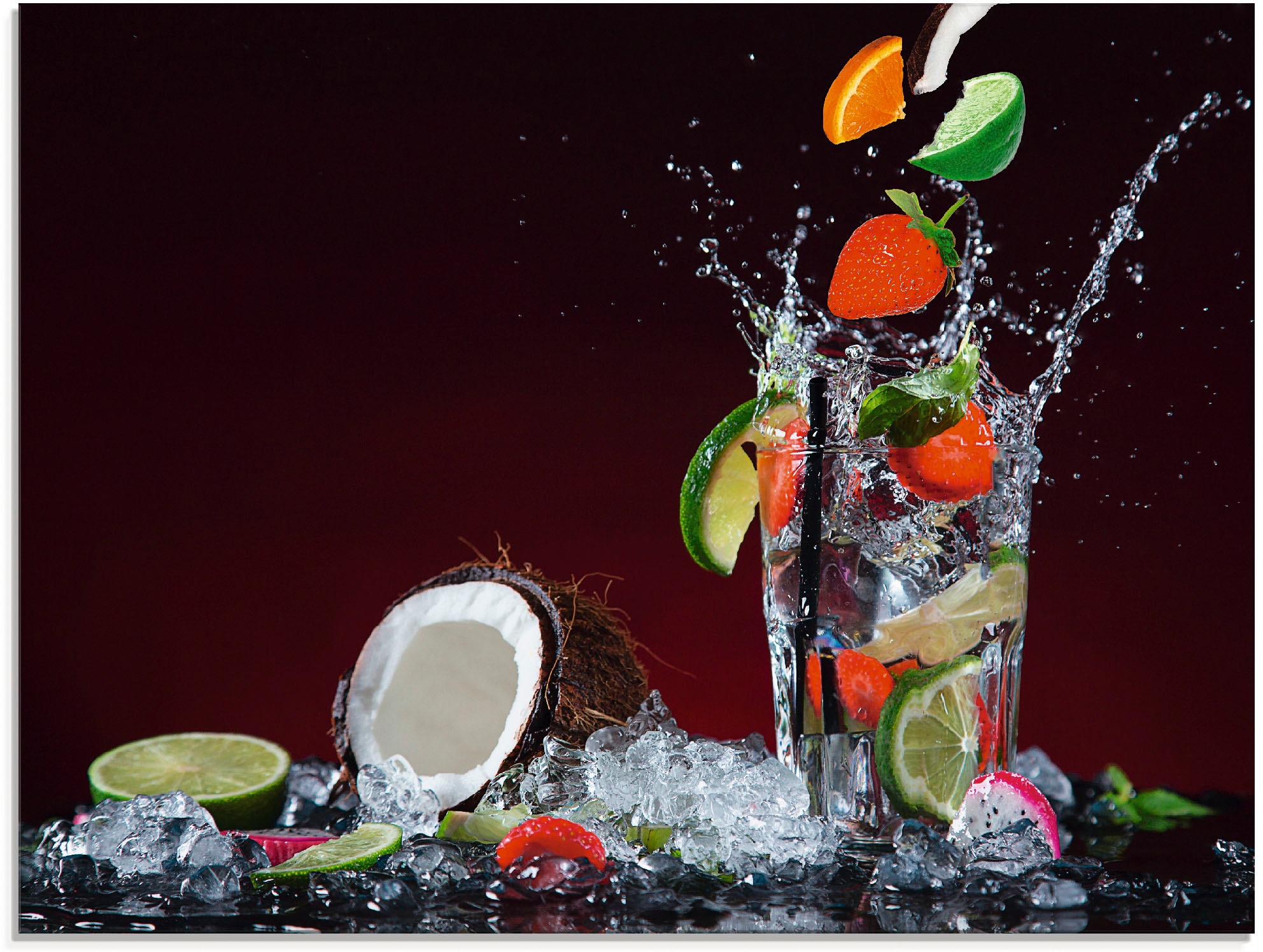 Artland Glasbild "Frischer Fruchtcocktail II" Getränke 1 Stk. tlg. in versc günstig online kaufen