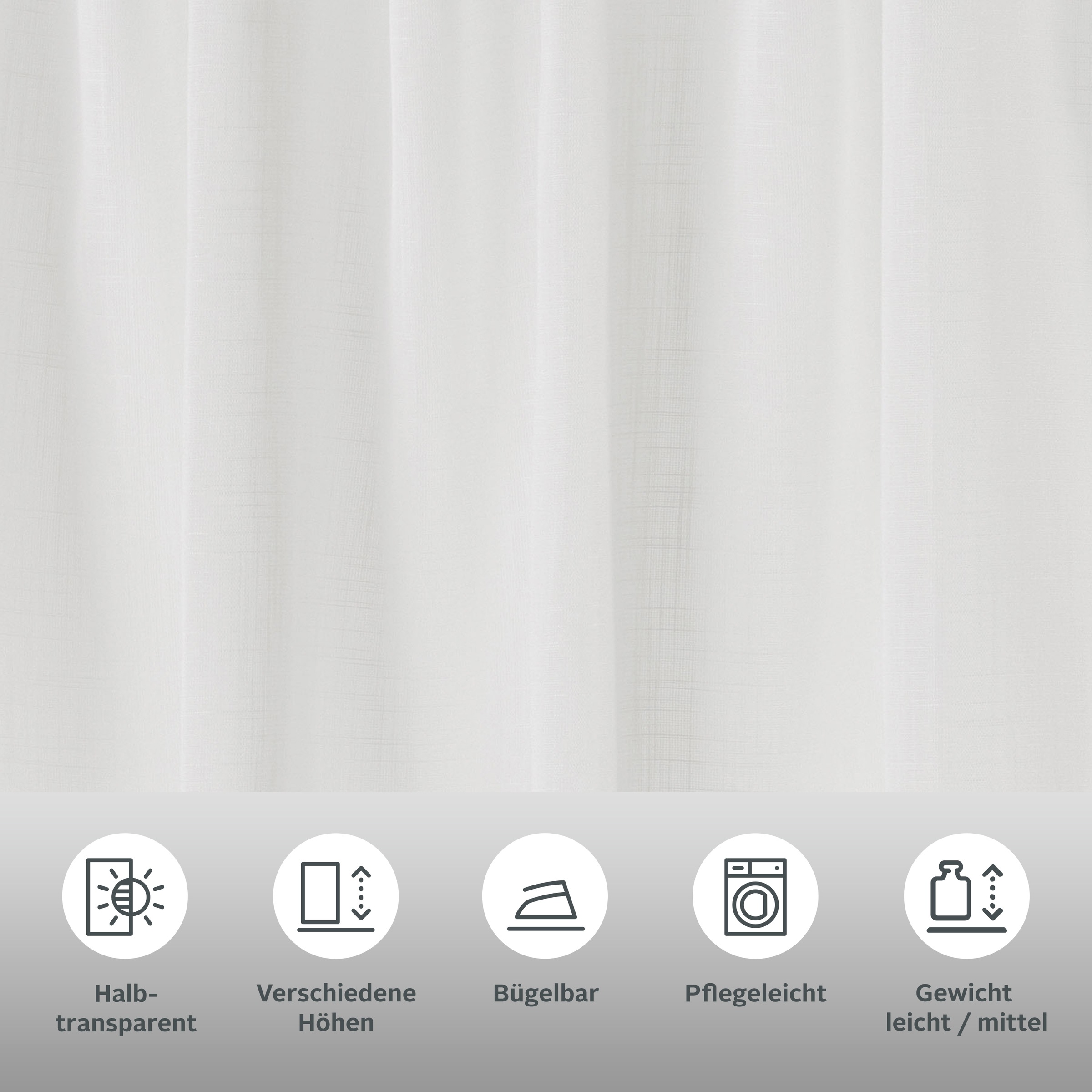 Thumbnail - Home affaire Vorhang "Linsdorf" Multifunktionsband 1 Stk. tlg. Leinenstruktur, halbtransparent