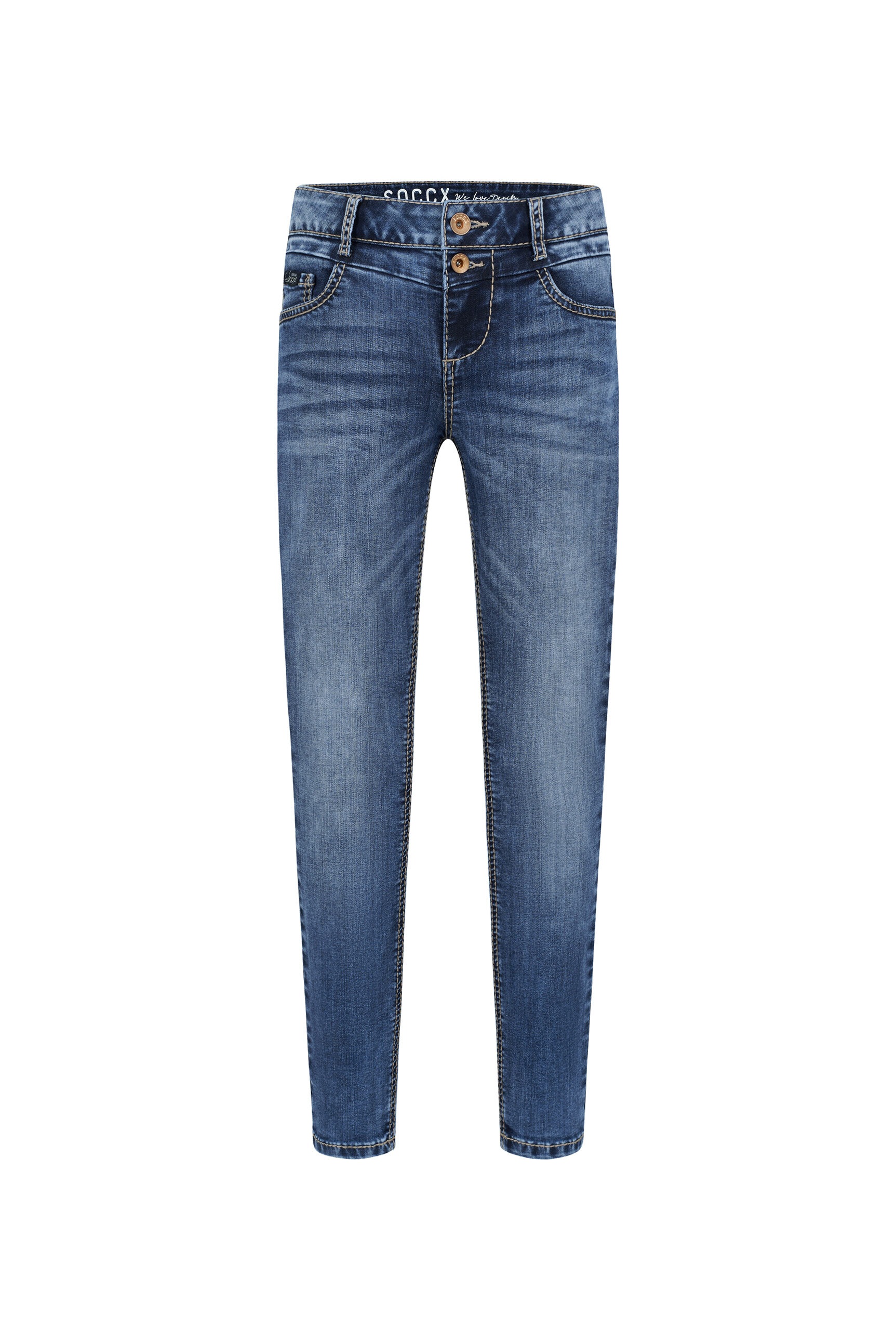 SOCCX Slim-fit-Jeans mit verkürztem Bein