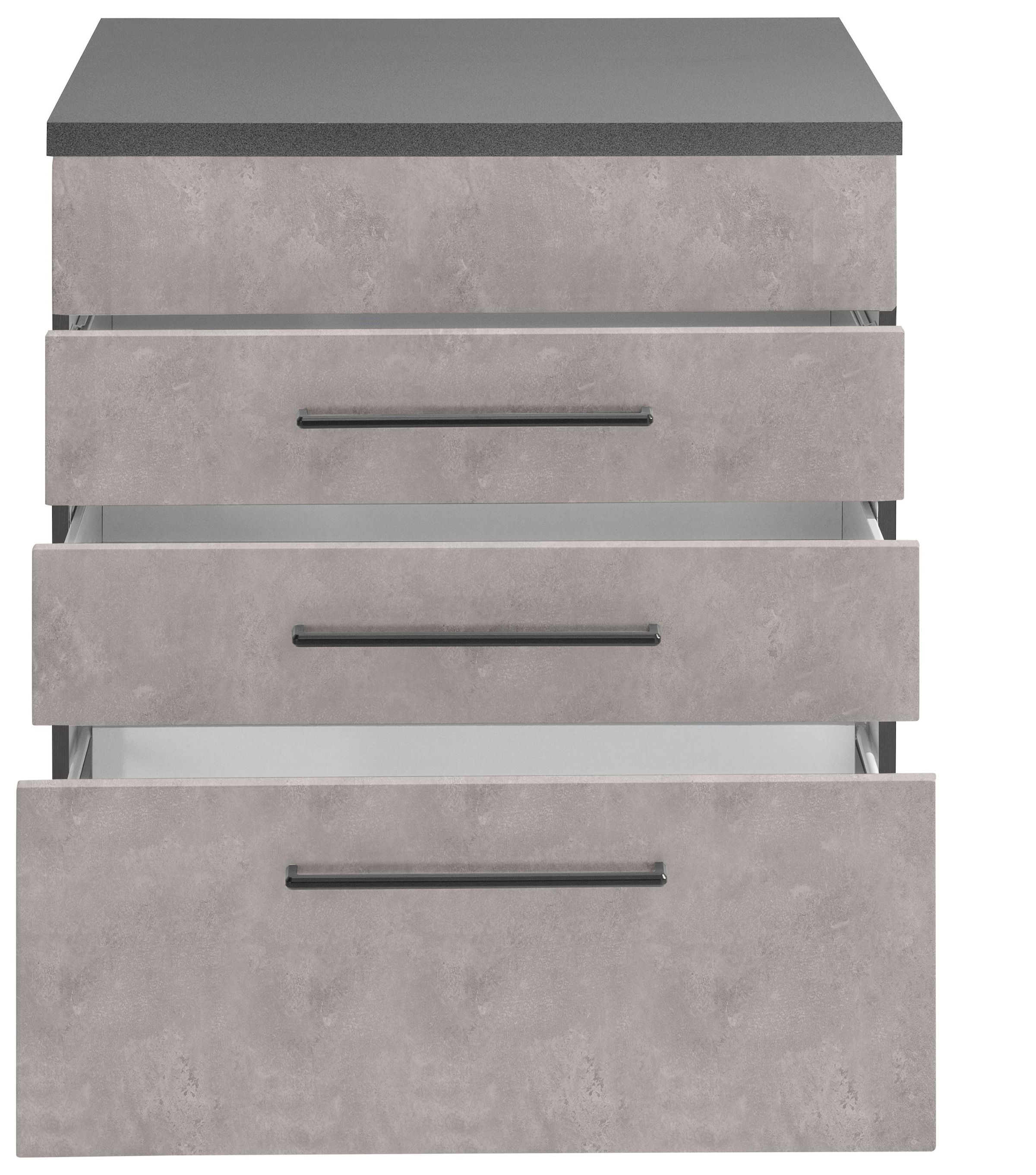 HELD MÖBEL Kochfeldumbauschrank »Tulsa«, 60 cm breit, 2 Schubladen, 1 großer Auszug, schwarzer Metallgriff