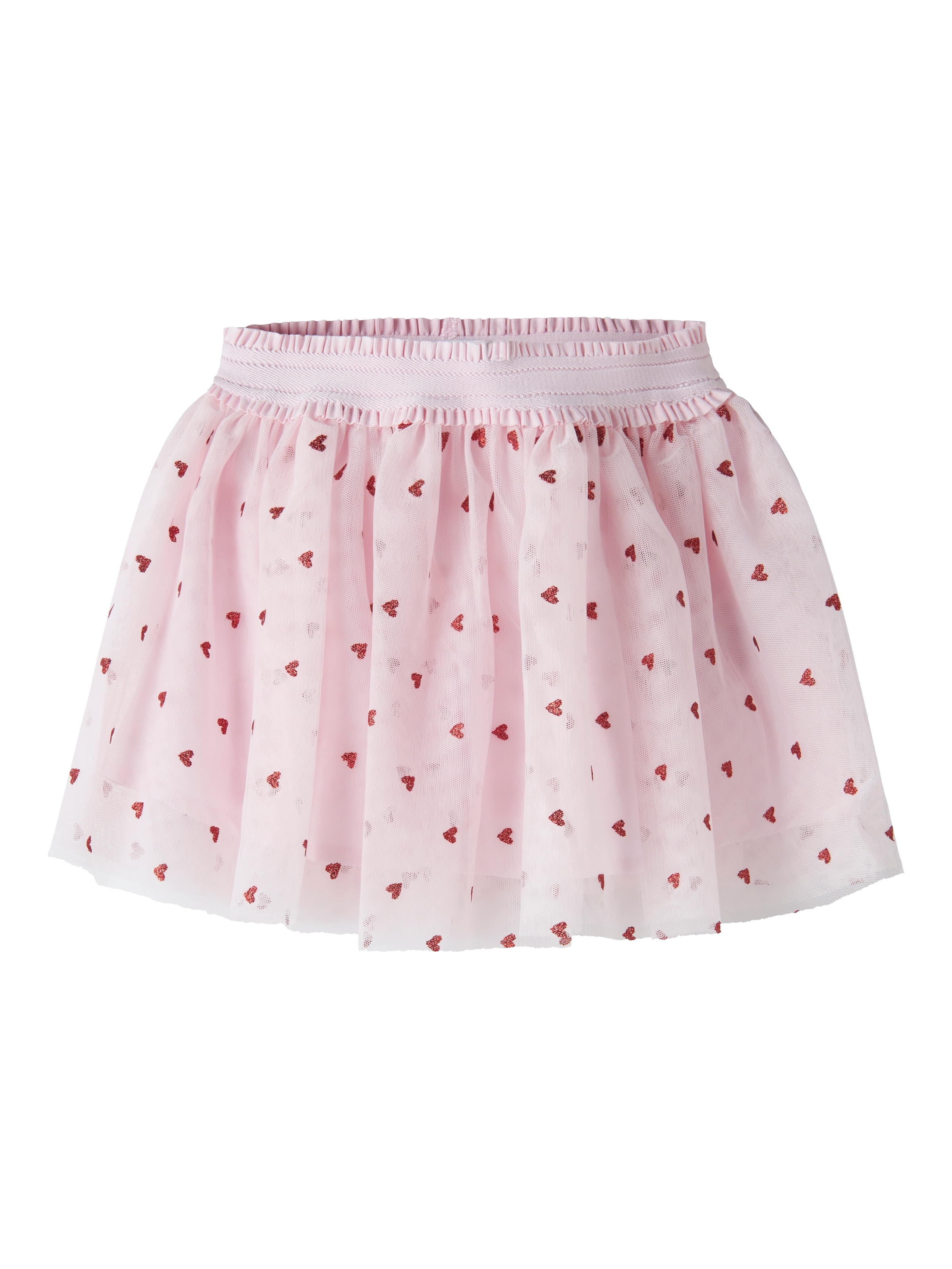 NAME IT Mädchen Minirock "NMFBEROSS TULLE SKIRT"cradle pink, Gr. 122, bedruckt, Tüll, Obermaterial: 100% Polyamid, Röcke