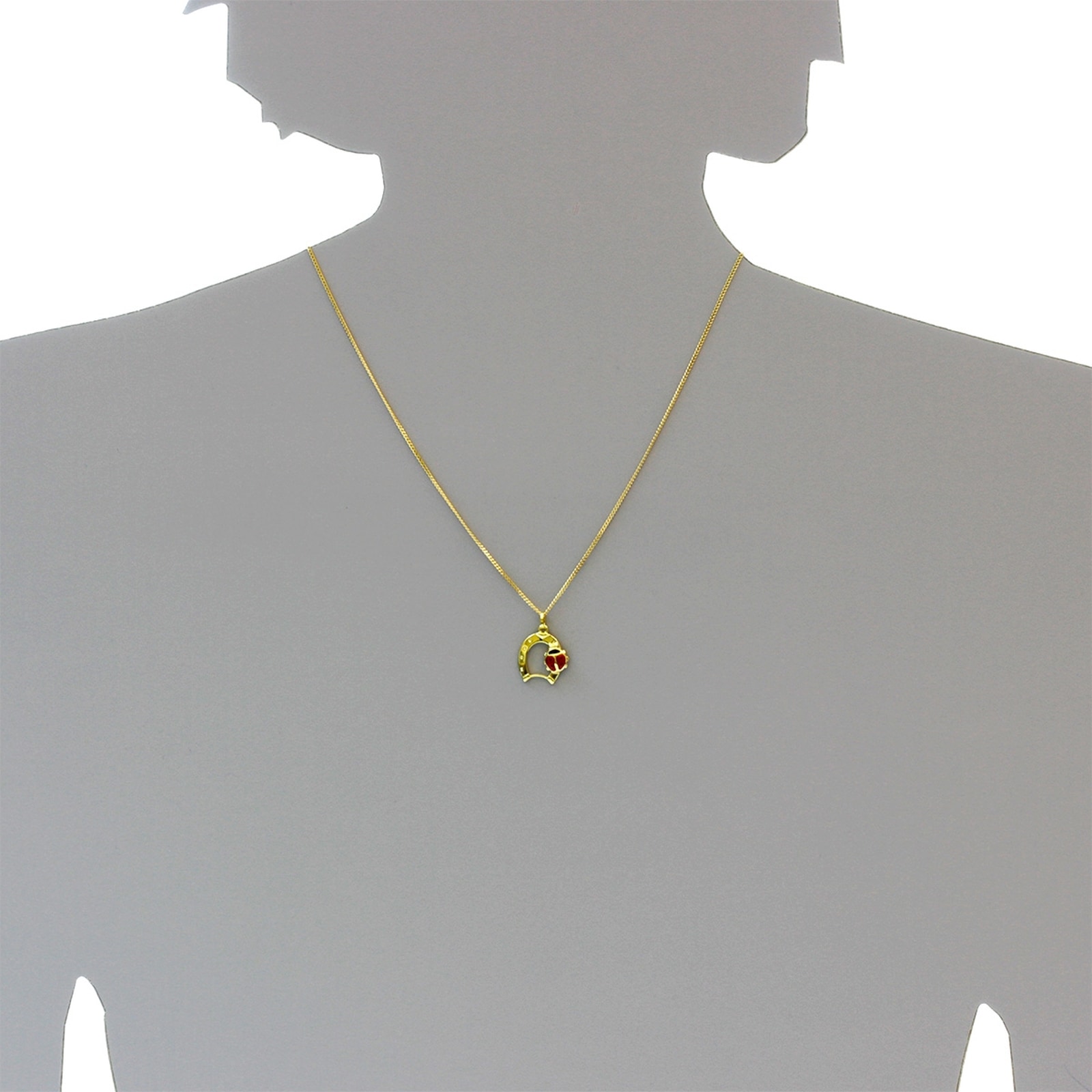 OSTSEE-SCHMUCK Kette und Anhänger Set »- Hufeisen mit Marienkäfer - Gold 333/000 -,«