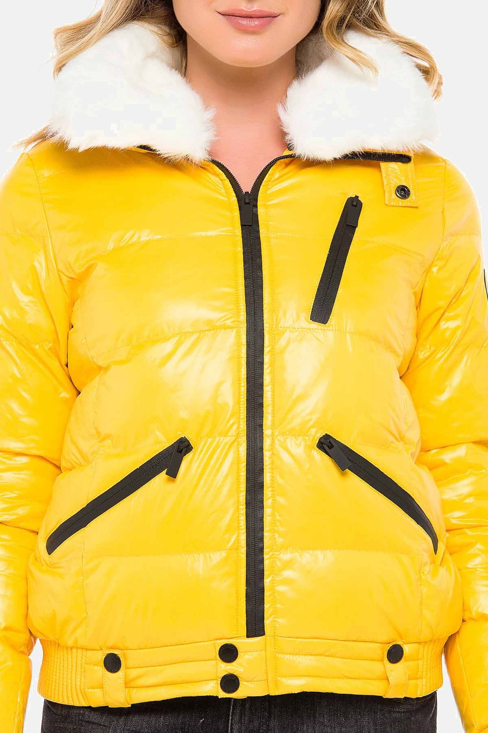 Cipo & Baxx Winterjacke »Winterjacke mit Kunstfellkragen«, ohne Kapuze, mit Kunstfellkragen, WM108