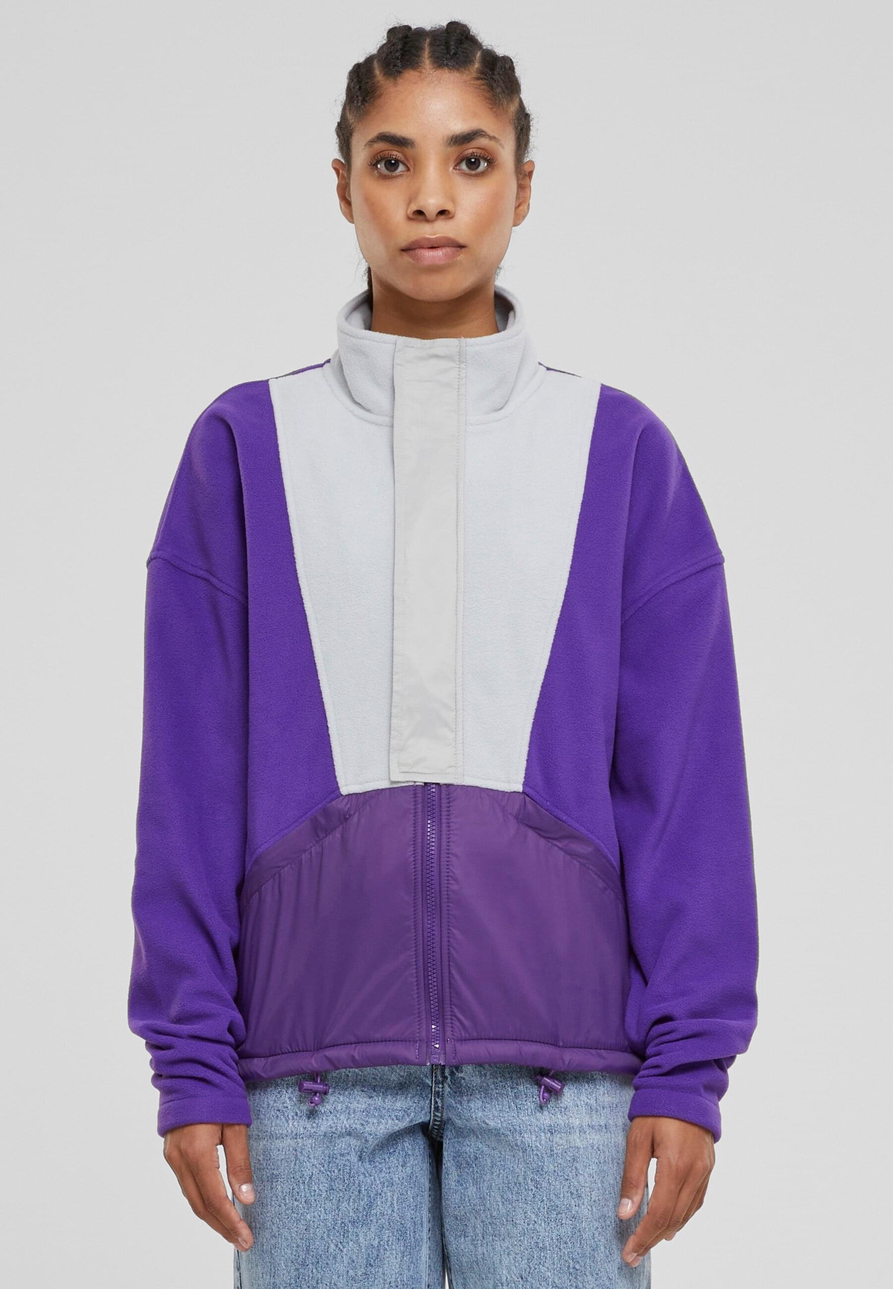 URBAN CLASSICS Trainingsjacke »Urban Classics Damen Ladies Polarfleece Track Jacket«, (1 St.), ohne Kapuze
