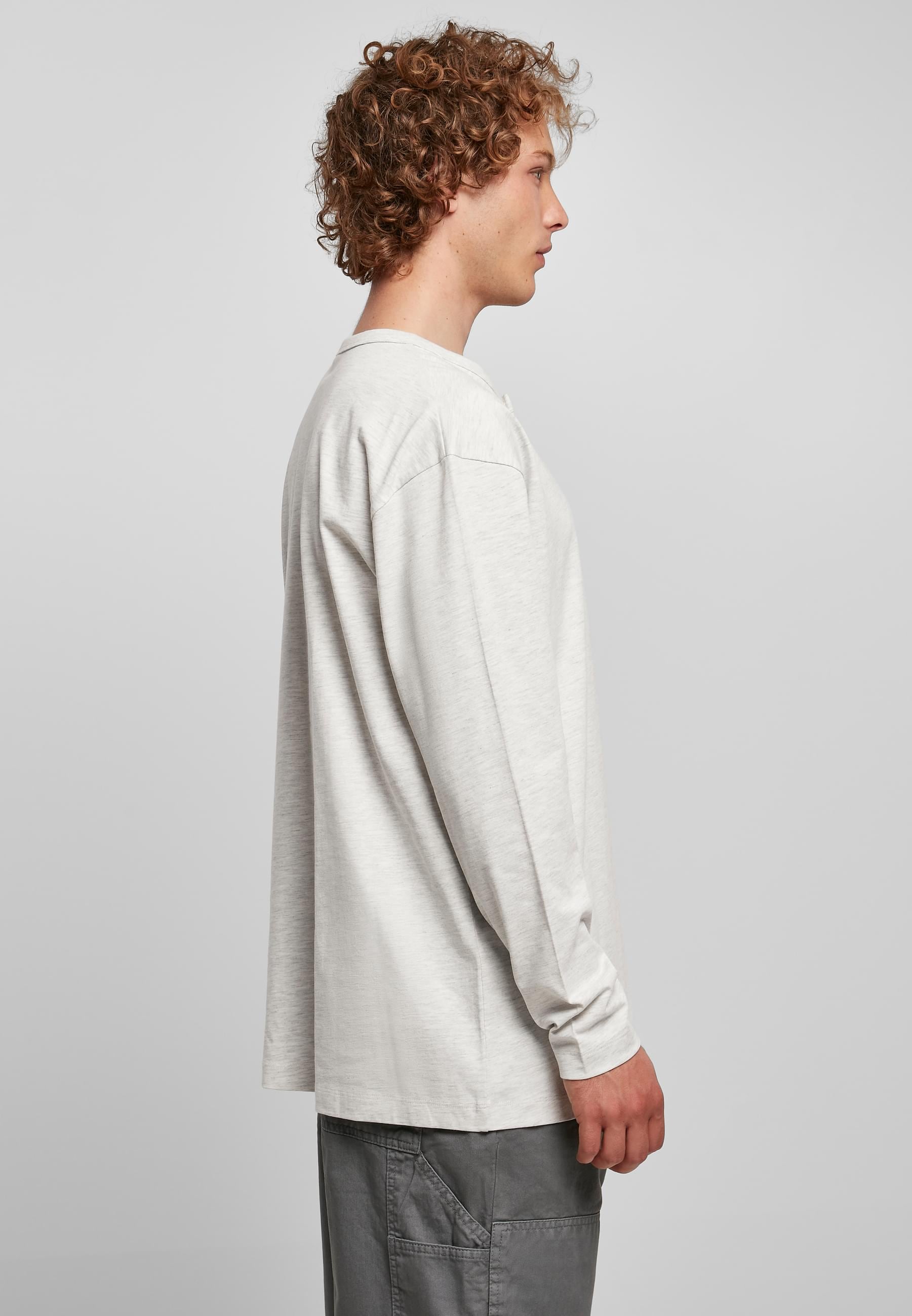 URBAN CLASSICS Longsleeve »Urban Classics Herren Organic Oversized Henley Longsleeve«, (1 tlg.)