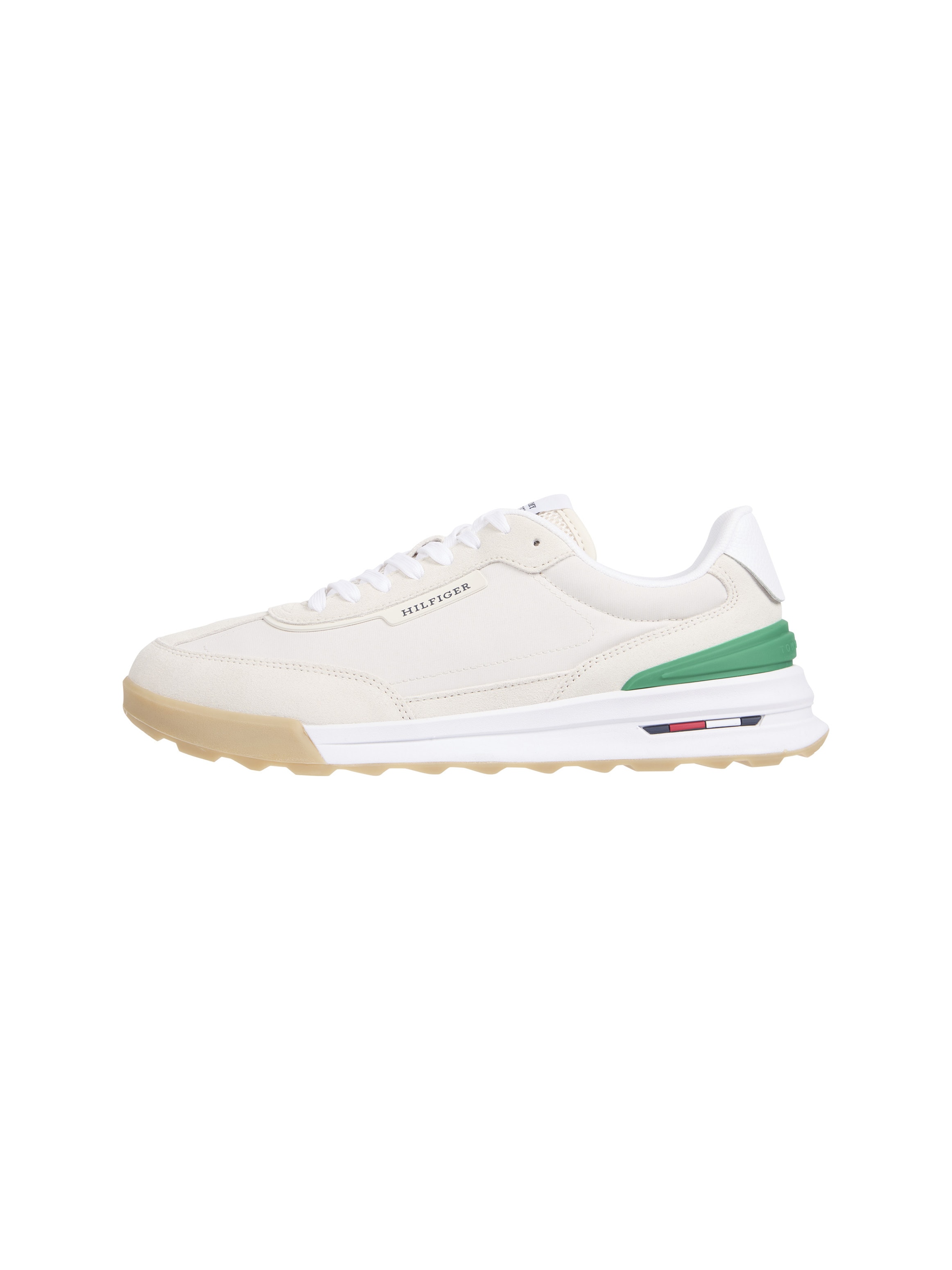 Tommy Hilfiger Sneaker »RETRO RUNNER SEASONAL«, Freizeitschuh, Halbschuh, Schnürschuh, Kontrastbesatz an der Ferse