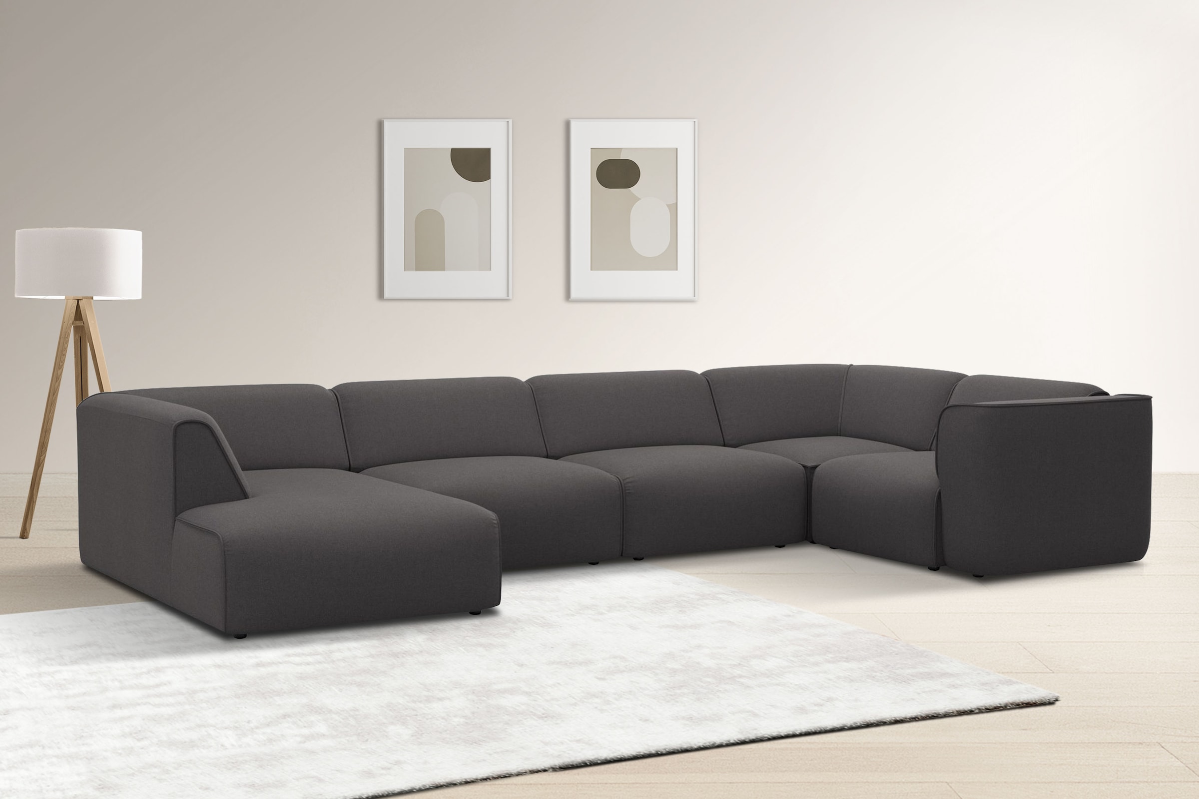 OTTO home Wohnlandschaft "Merid U-Form, jederzeit durch Module erweiterbar, günstig online kaufen