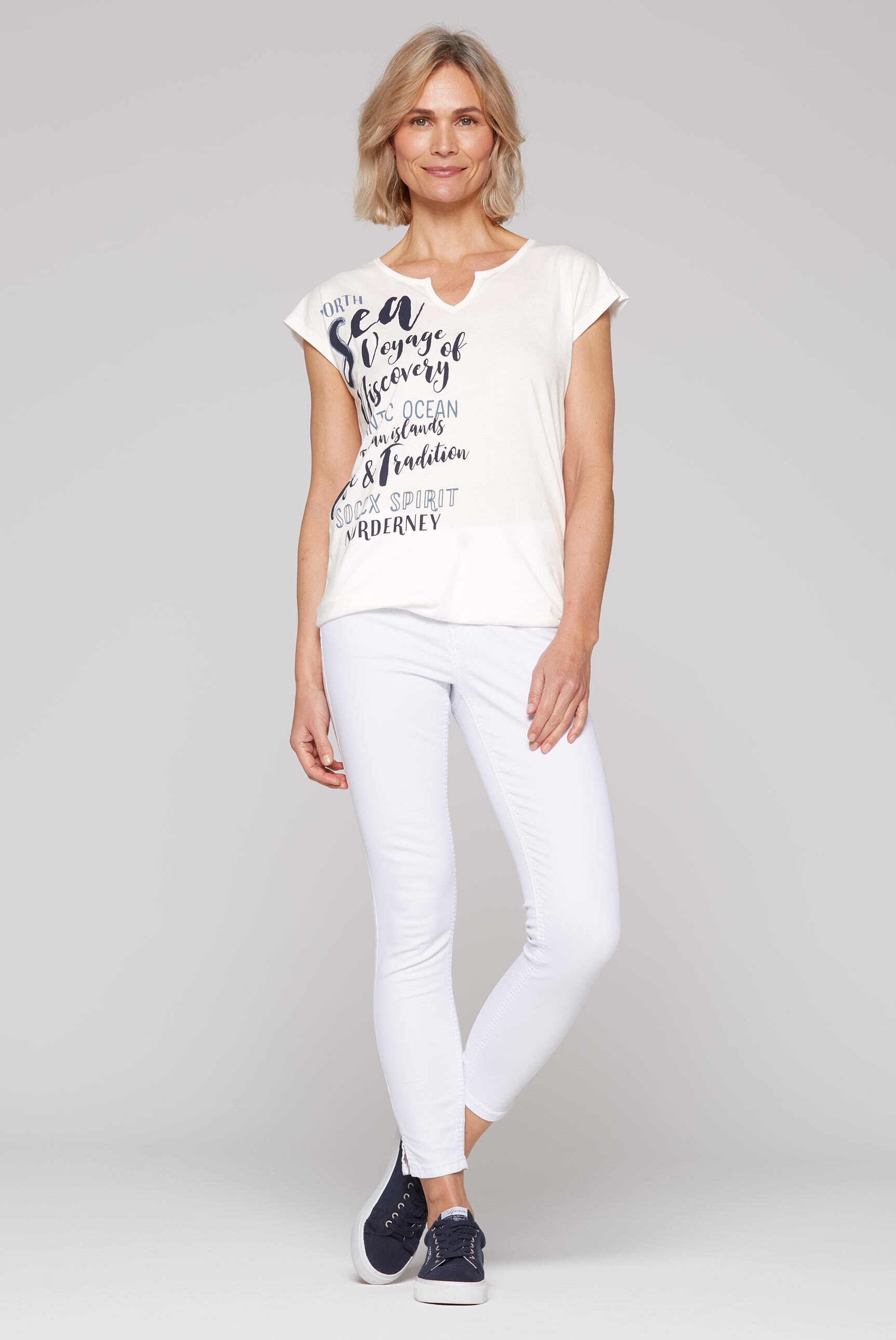 SOCCX Rundhalsshirt, mit Gummizug im Saum