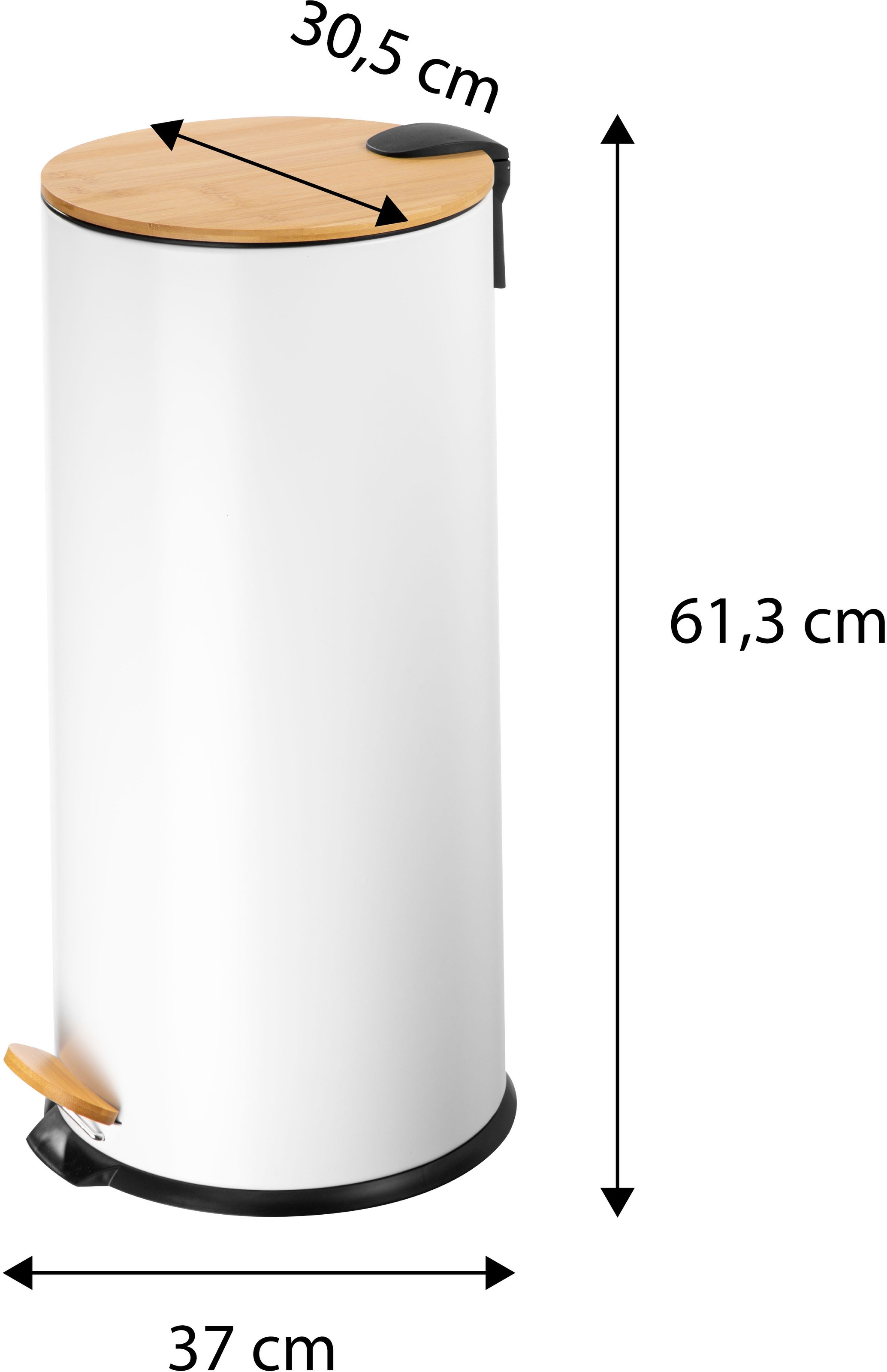 ECHTWERK Mülleimer »Tretabfalleimer mit Soft-Close Funktion« 1 Behälter Öffnungsmechanismus: Step-On, Herausnehmbarer Inneneimer