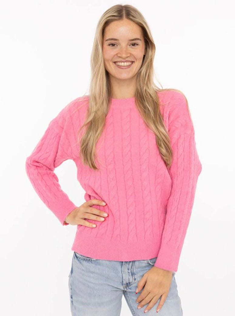 Zwillingsherz Strickpullover ""Zopfstrick"" Rundhalsausschnitt, Zopfstrick, günstig online kaufen