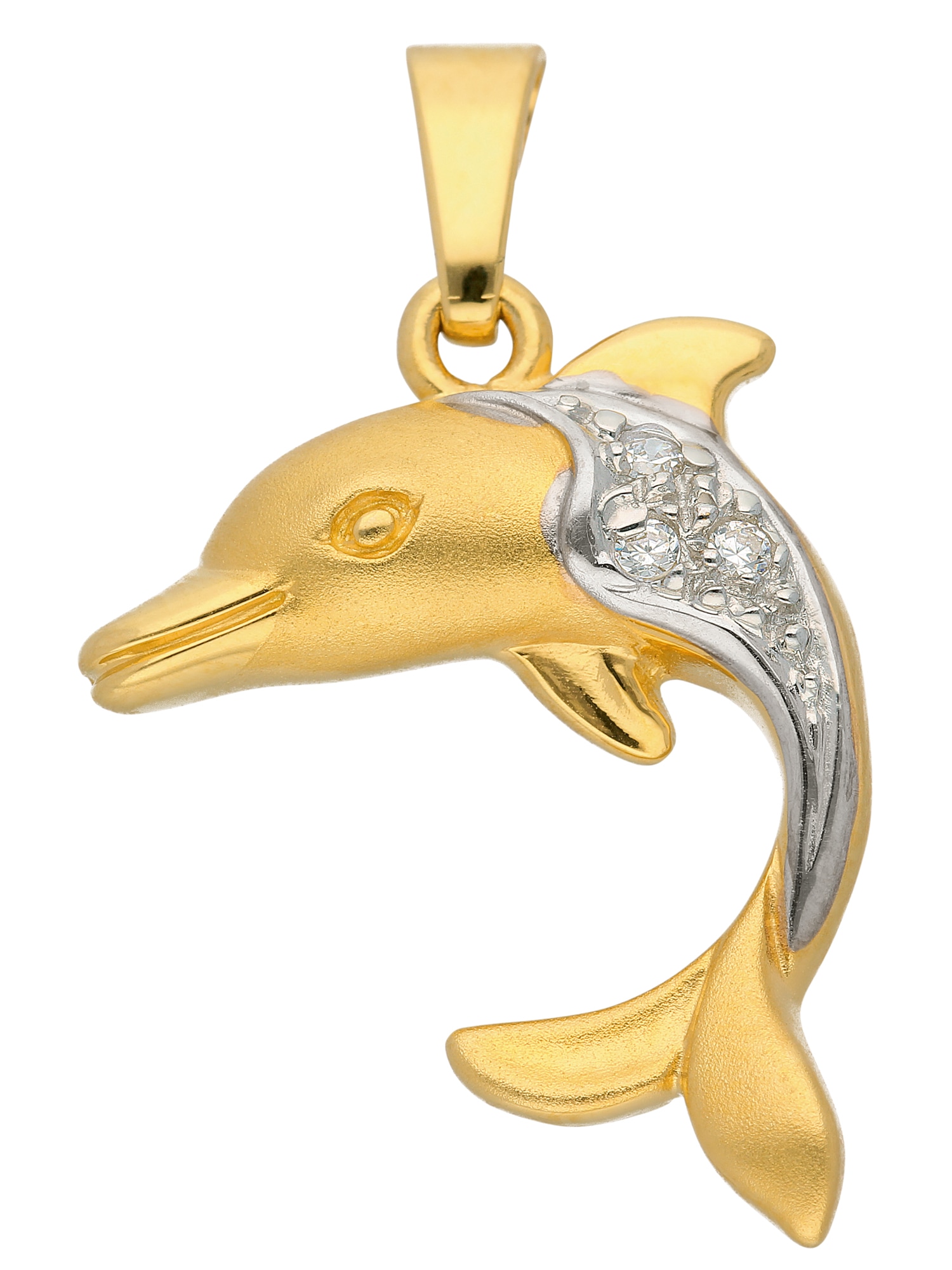 Kettenanhänger »333 Gold Anhänger Delphin mit Zirkonia«, 333 Gold mit Zirkonia...