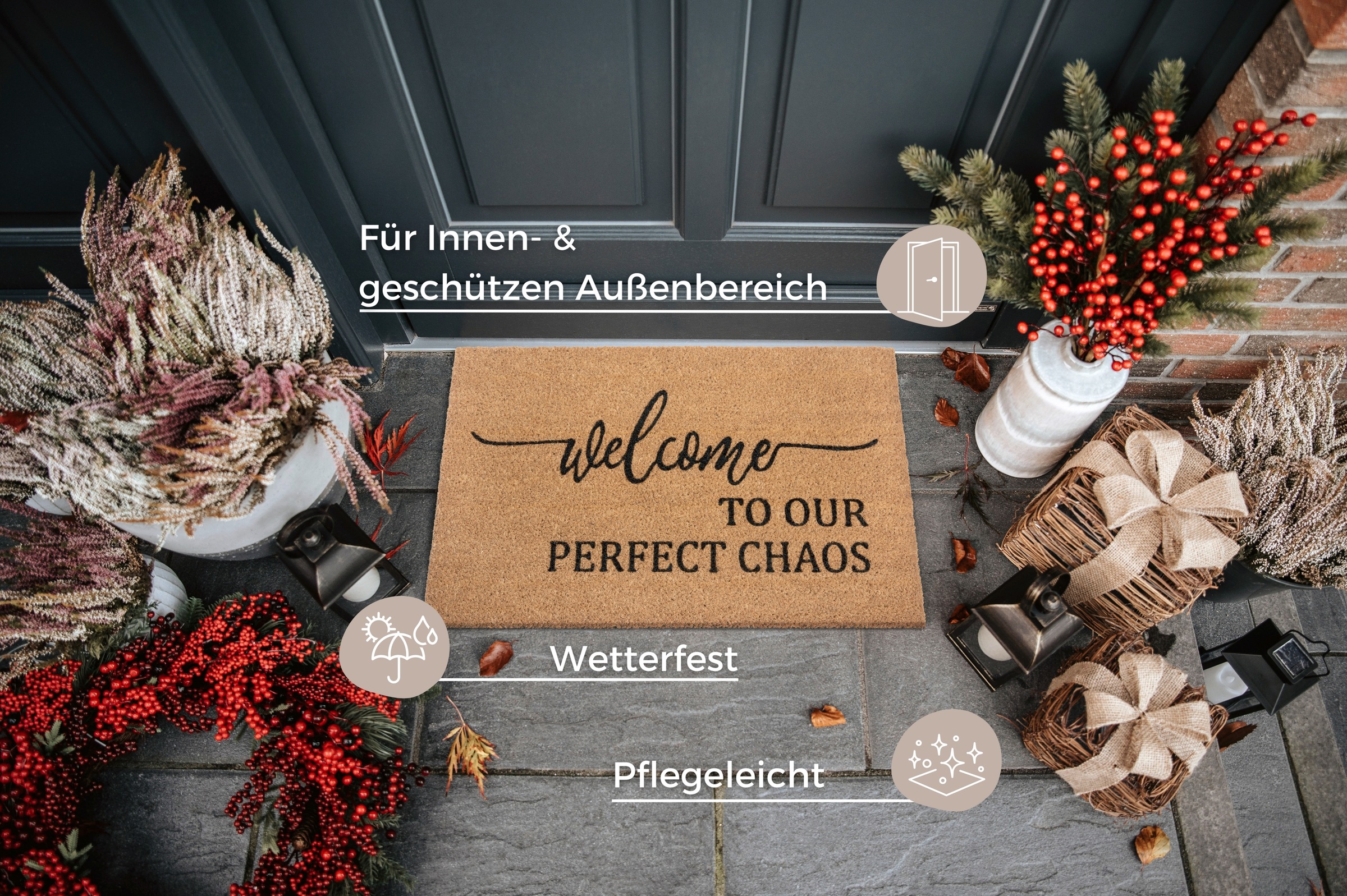 HANSE Home Fußmatte "Kokos Perfect Chaos, Türmatte" rechteckig 15 mm Höhe K günstig online kaufen