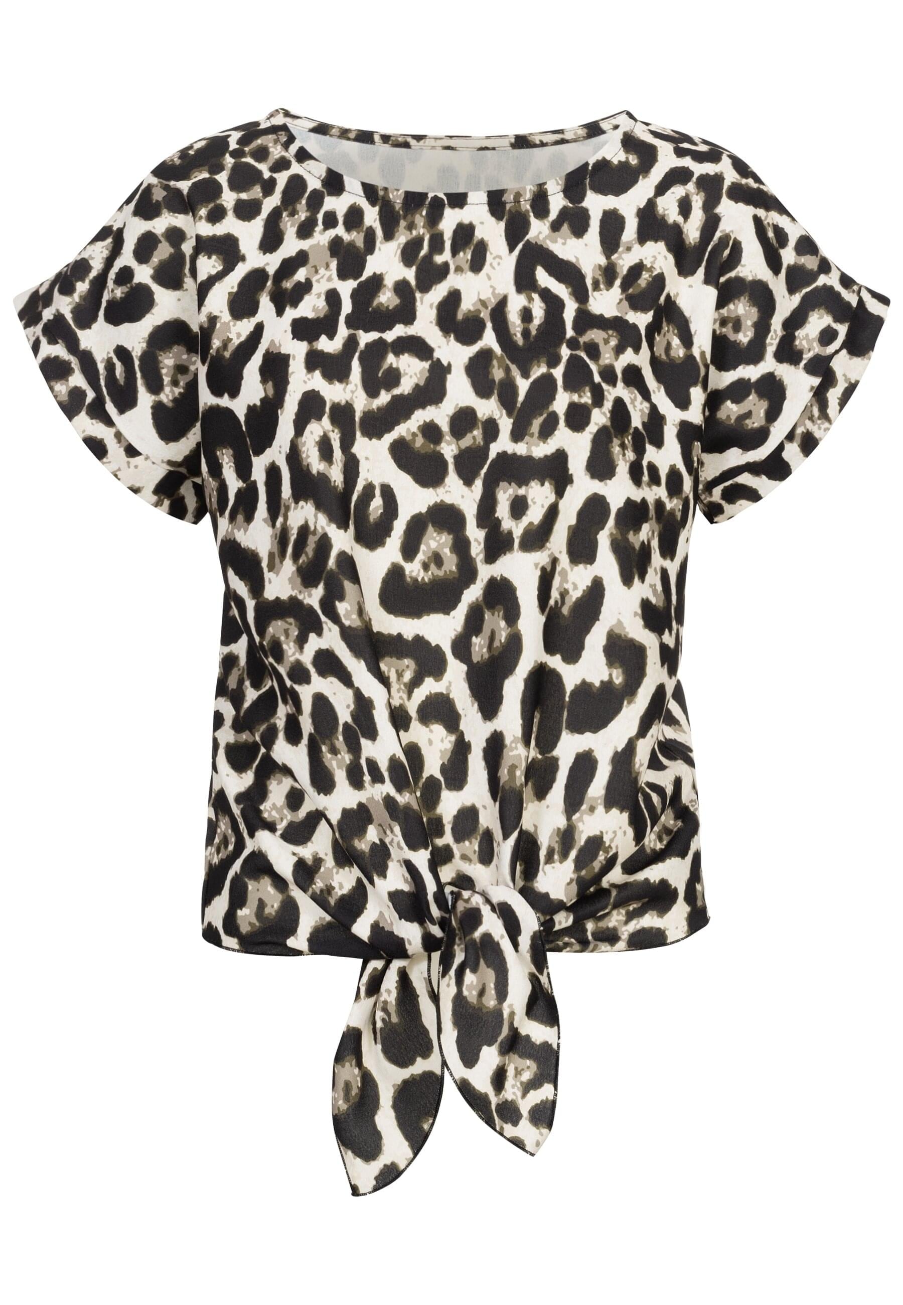 CLOUD 5IVE T-Shirt "CLOUD 5IVE Top withknot detail and leo print" 1 Stk. günstig online kaufen