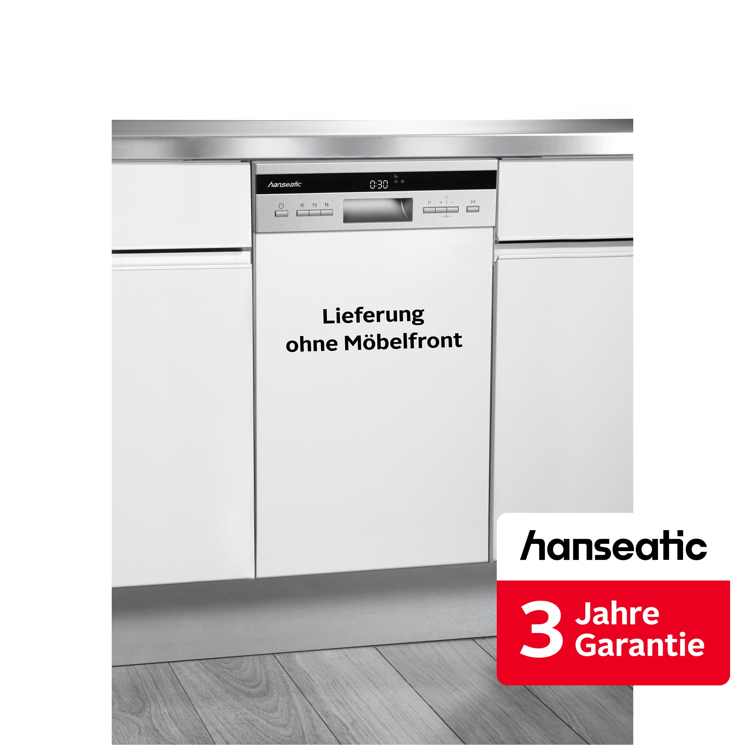Hanseatic teilintegrierbarer Geschirrspüler "HGTI4582D10J7736ES" 10 Maßgedecke inkl. 3 Jahre Herstellergarantie