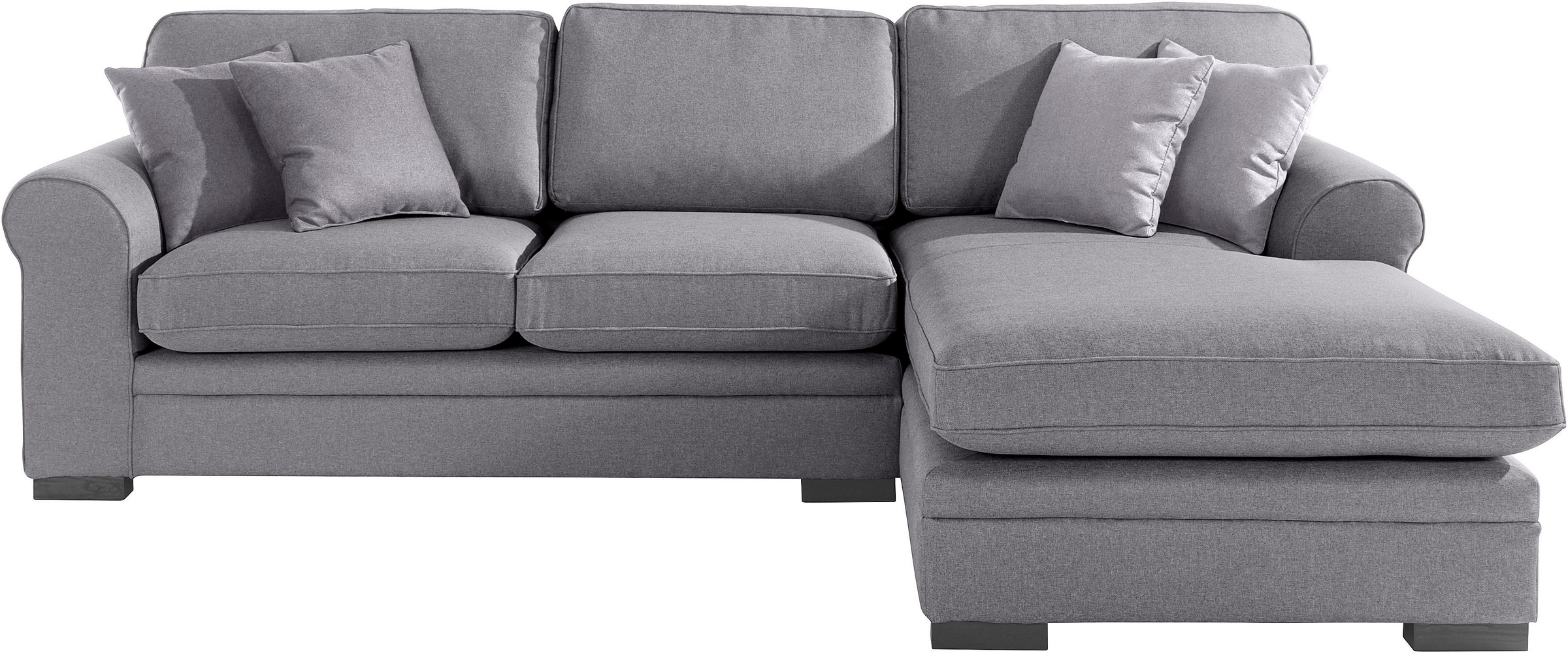Home affaire Ecksofa »Broughton L-Form«, weicher Sitzkomfort, incl. 4 Zierkissen, Keder