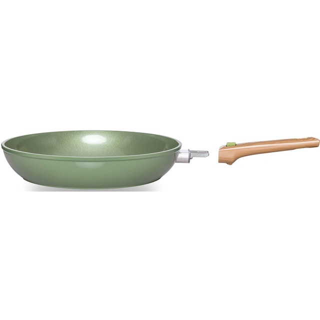 JUST VEGAN Pfannen-Set »CeraVegan«, Aluminium, (Set, 3 tlg.), pflanzliche Keramikbeschichtung  abnehmbarer Griff Induktion 20/24/28cm kaufen | BAUR